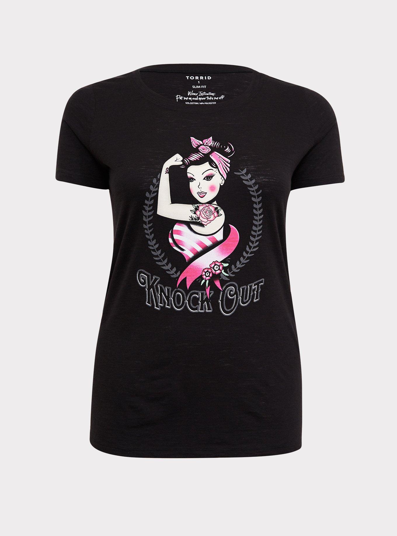 Breast Cancer Awareness - Knock Out Black Crew Tee, , hi-res