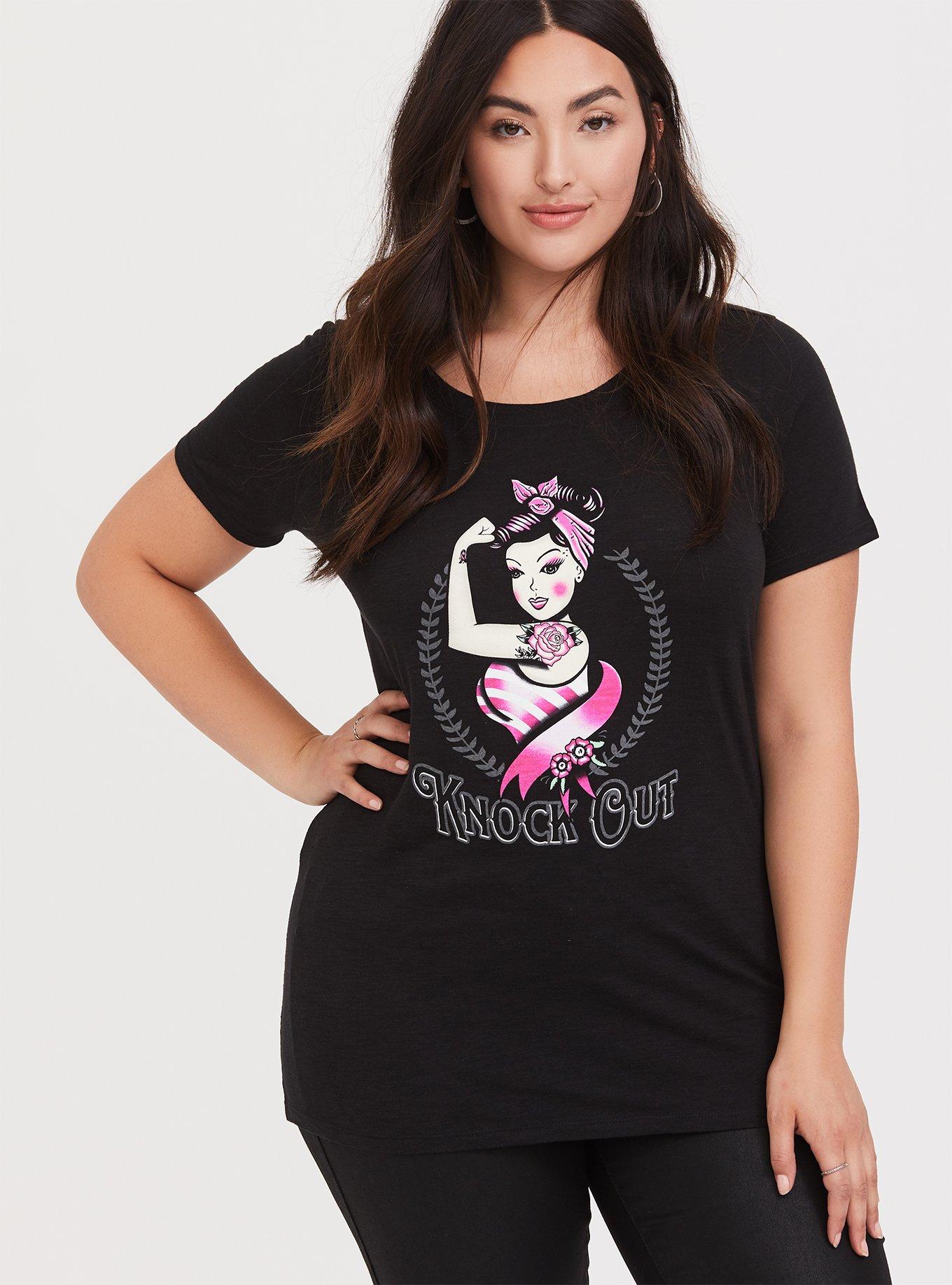 Breast Cancer Awareness - Knock Out Black Crew Tee, , hi-res