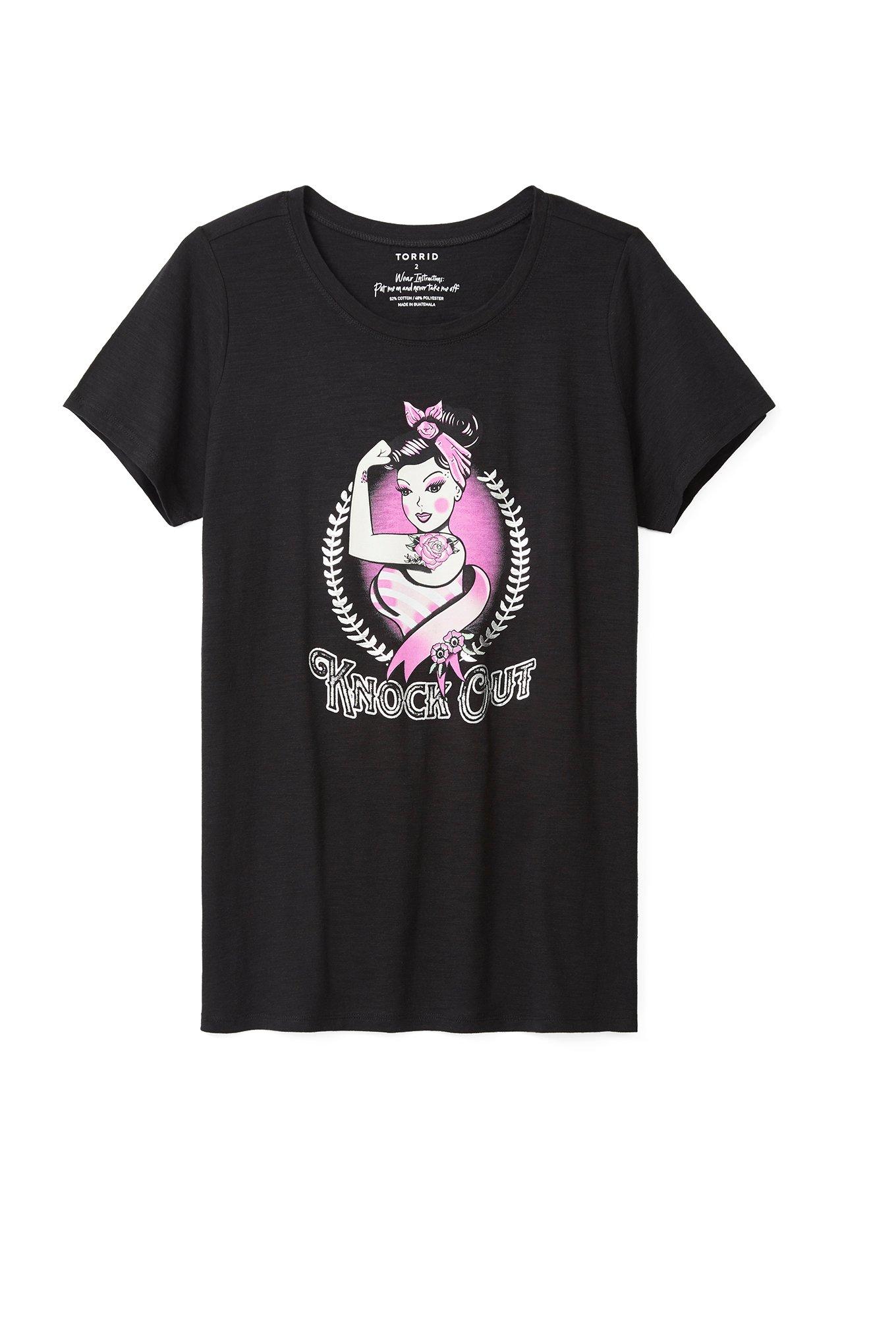 Breast Cancer Awareness - Knock Out Black Crew Tee, , hi-res