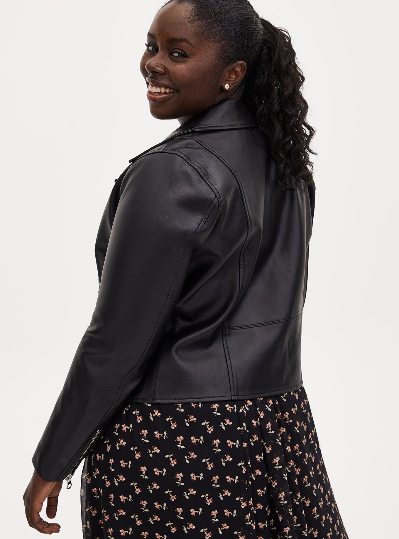 Plus Size - Faux Leather Asymmetrical Moto Jacket - Torrid