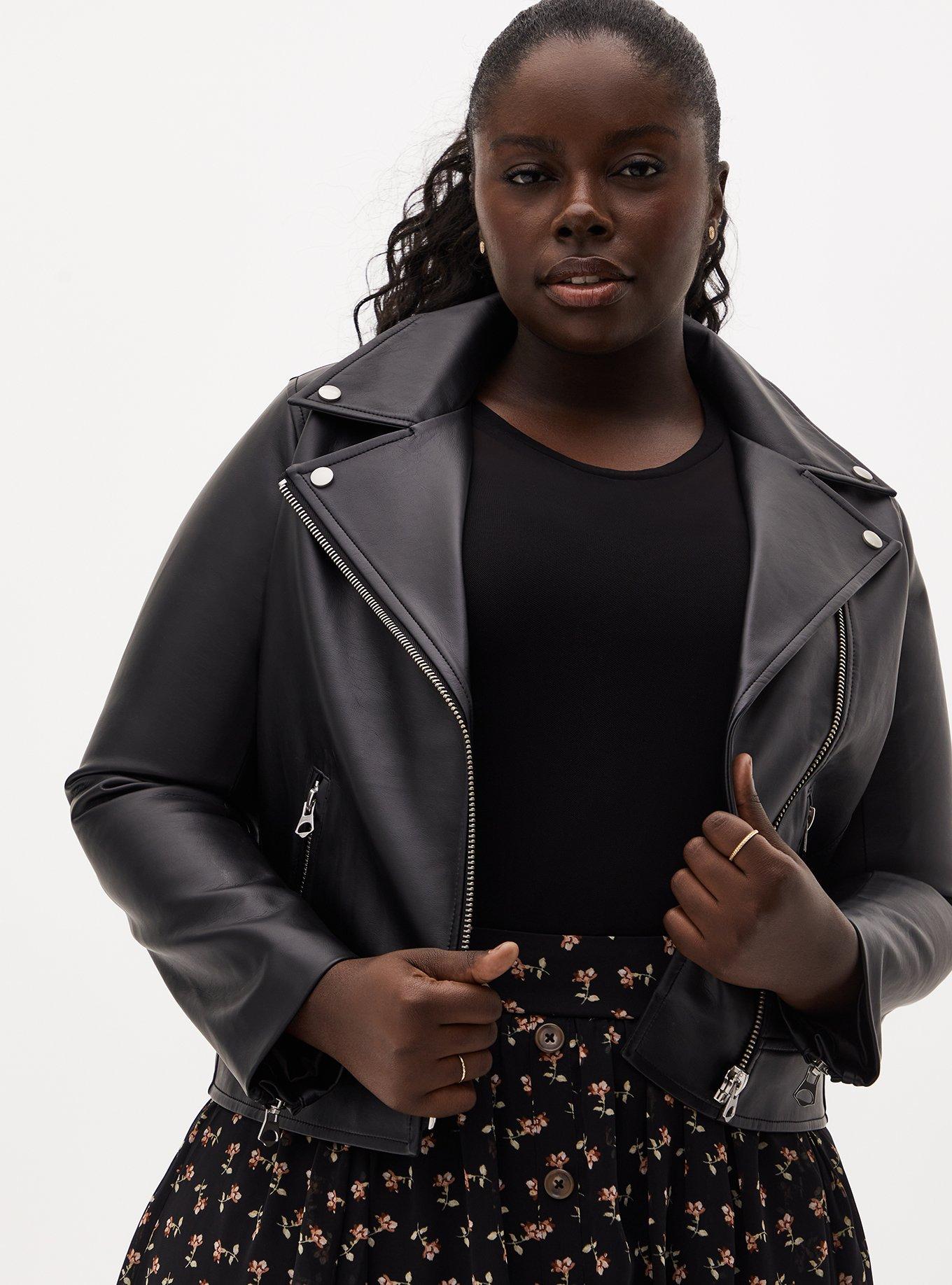 Women's plus size hot sale faux leather jacket