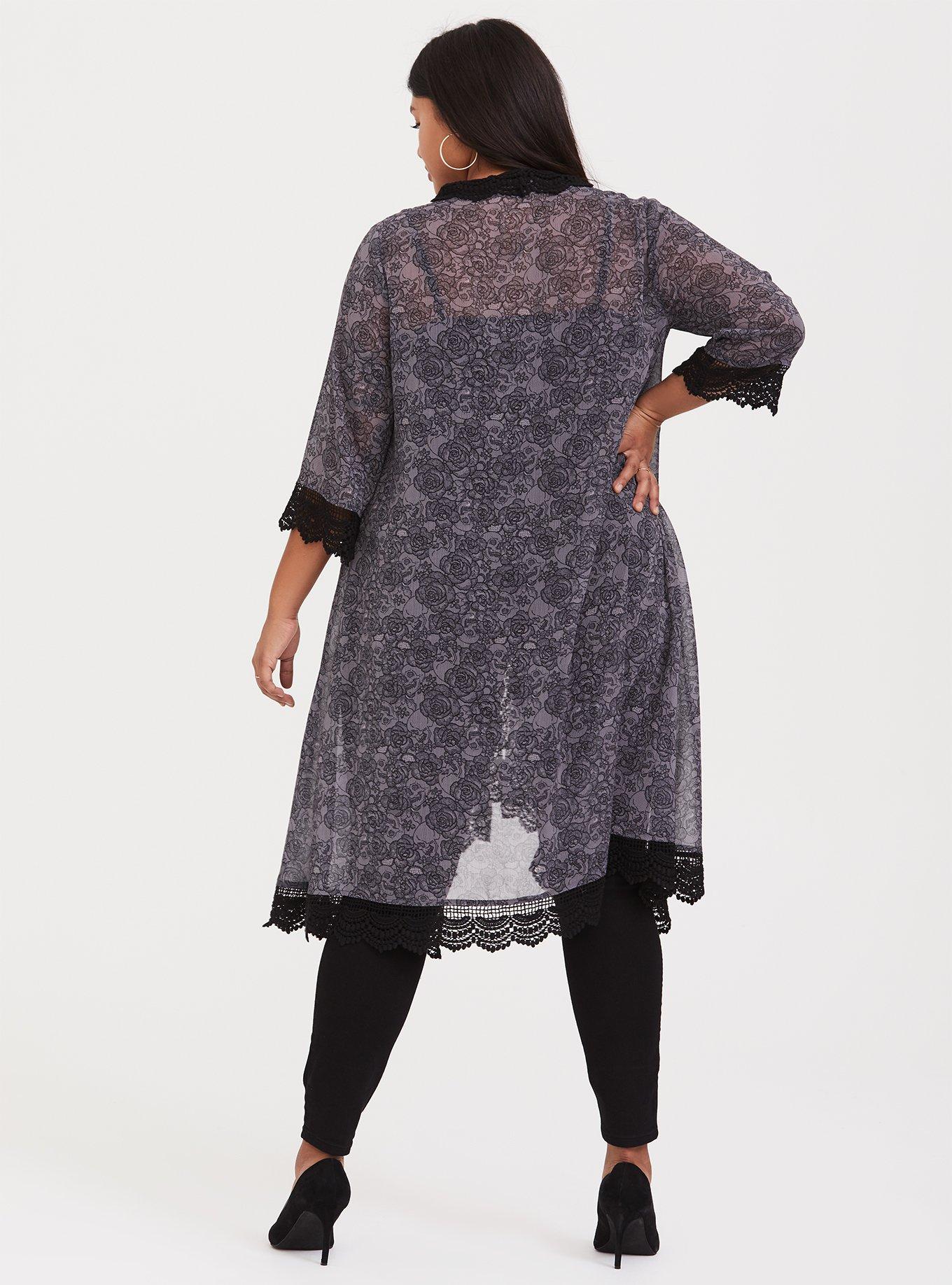 Plus Size Crochet Trim Kimono Torrid