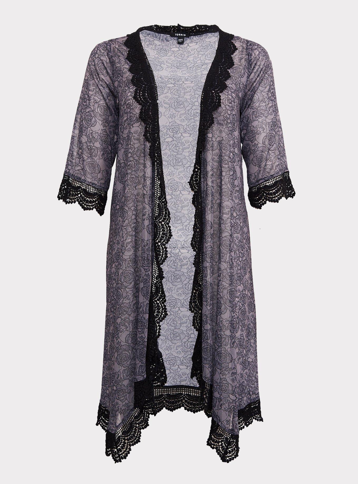 Plus Size Crochet Trim Kimono Torrid