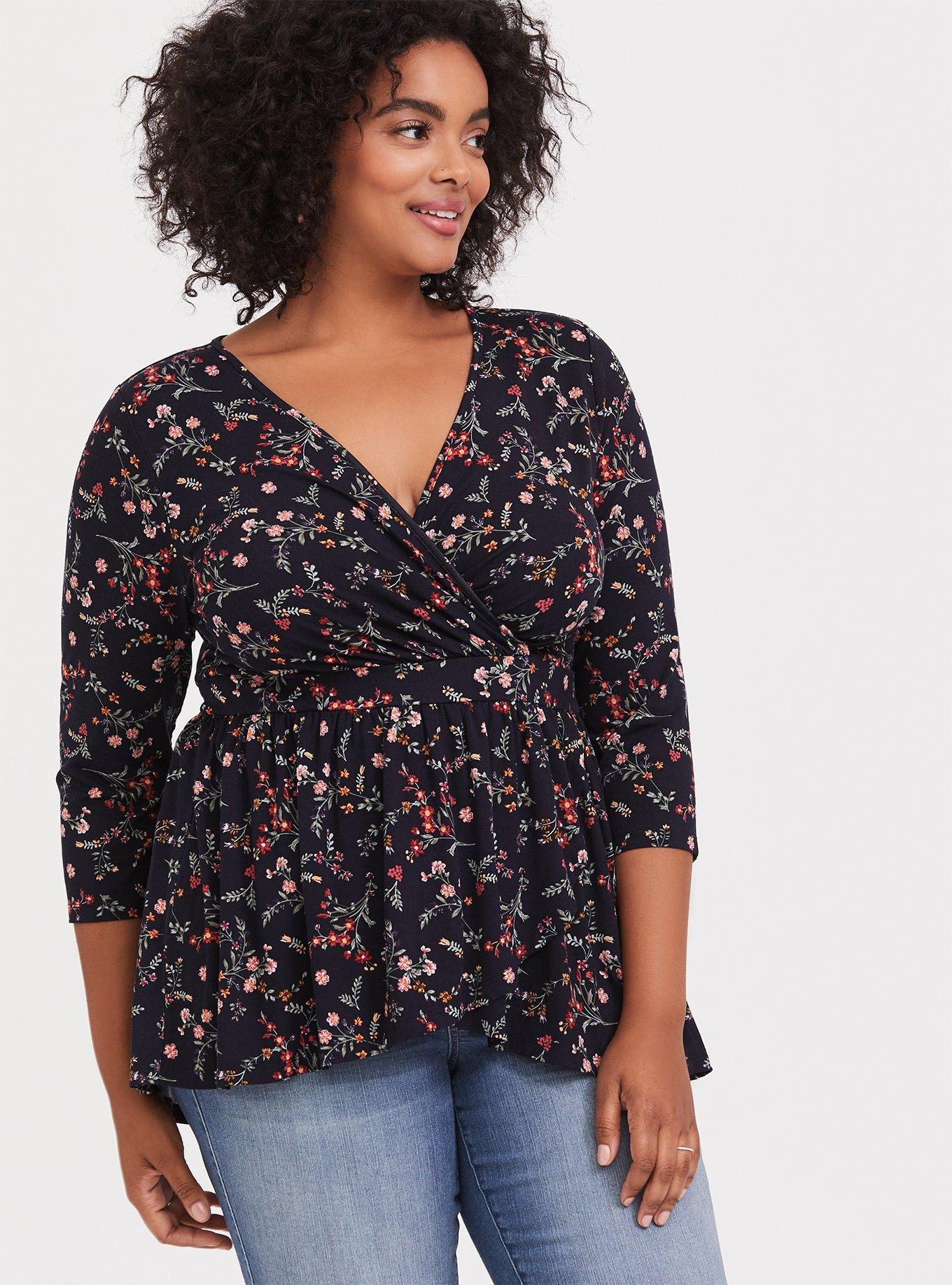 Plus Size - Super Soft Black Babydoll Top - Torrid