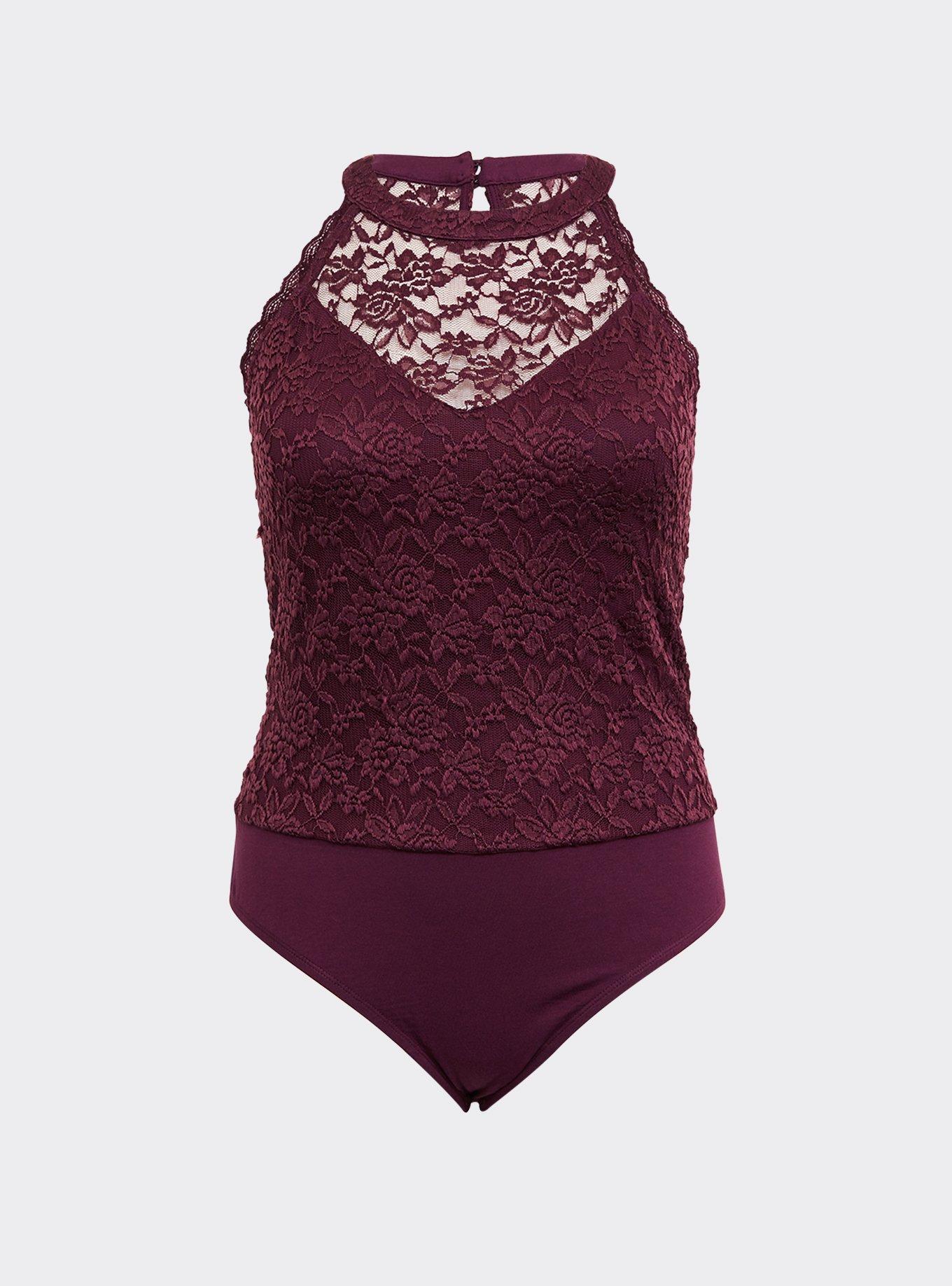 Lace High-Neck Ring Bodysuit