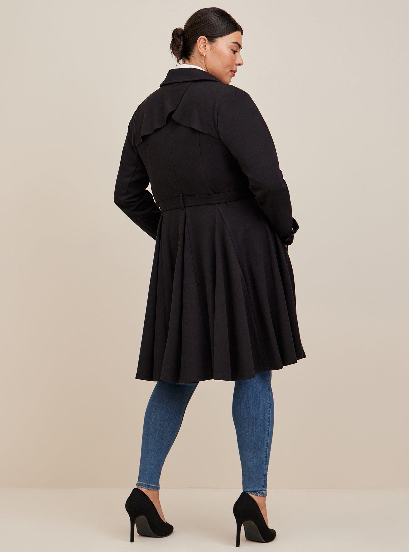 Plus Size - Outlander Navy Double-Breasted Swing Coat - Torrid