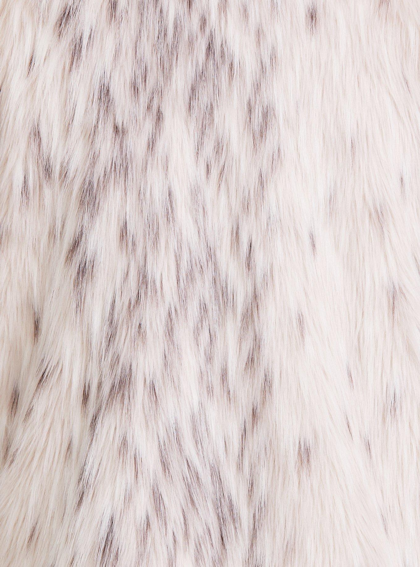 Plus Textured Faux Fur Jacket