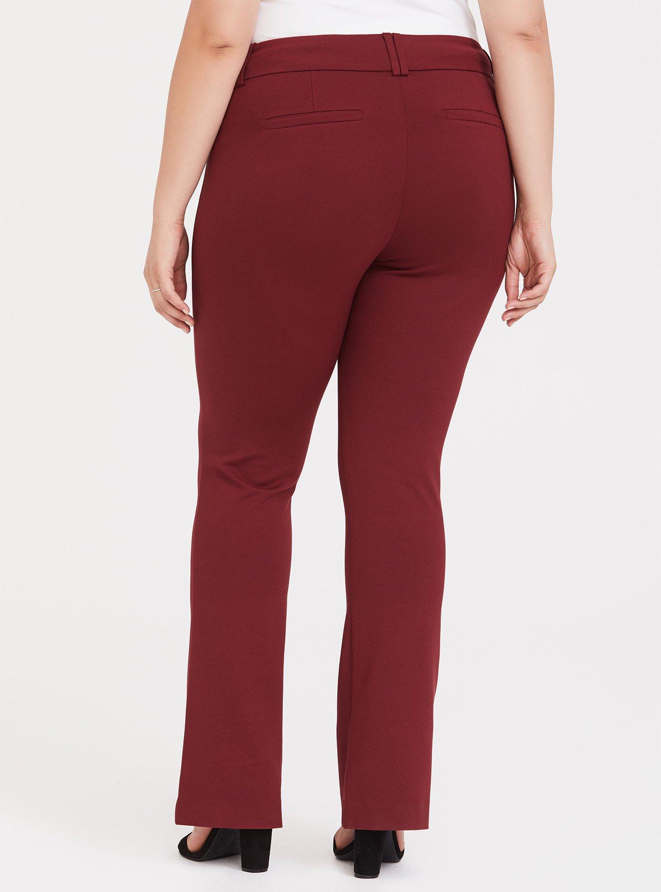 Plus Size - Studio Signature Premium Ponte Stretch Trouser - Dark Red ...
