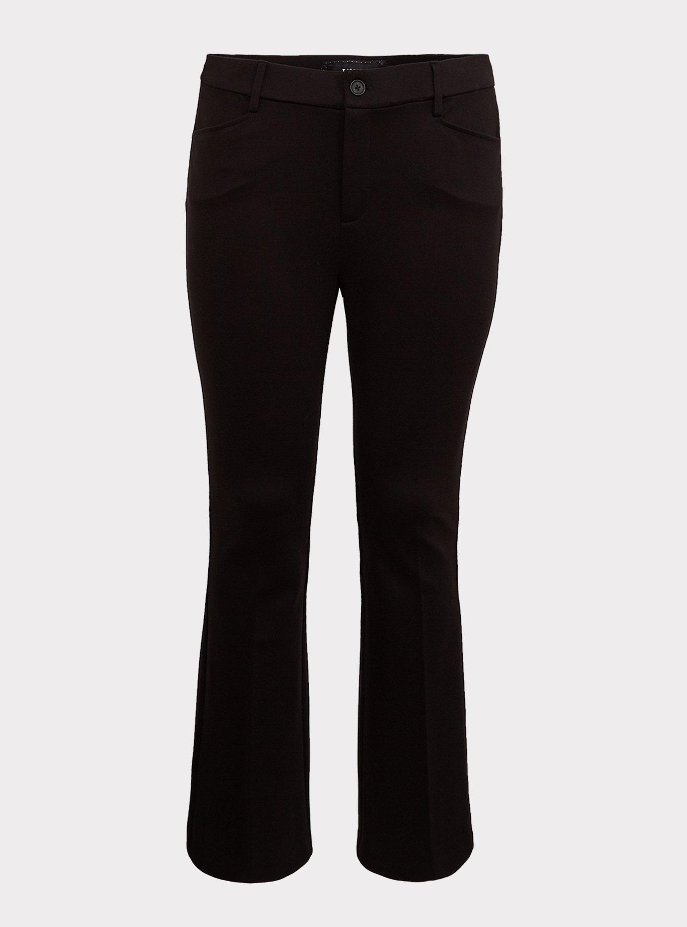 Slim Trouser Pants In Curves 360 Ponte Knit - Black