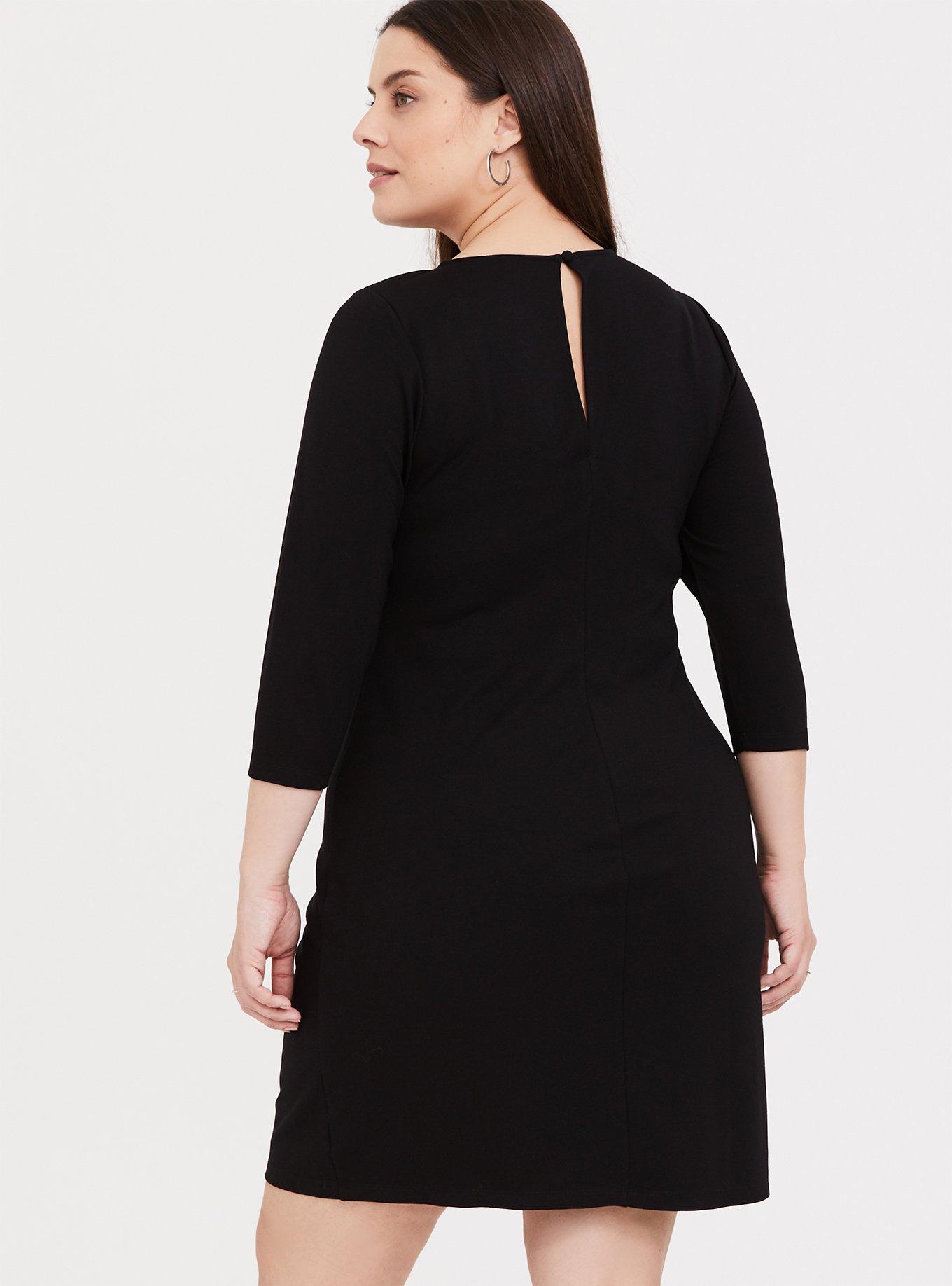 Black Premium Ponte Shift Dress, , alternate