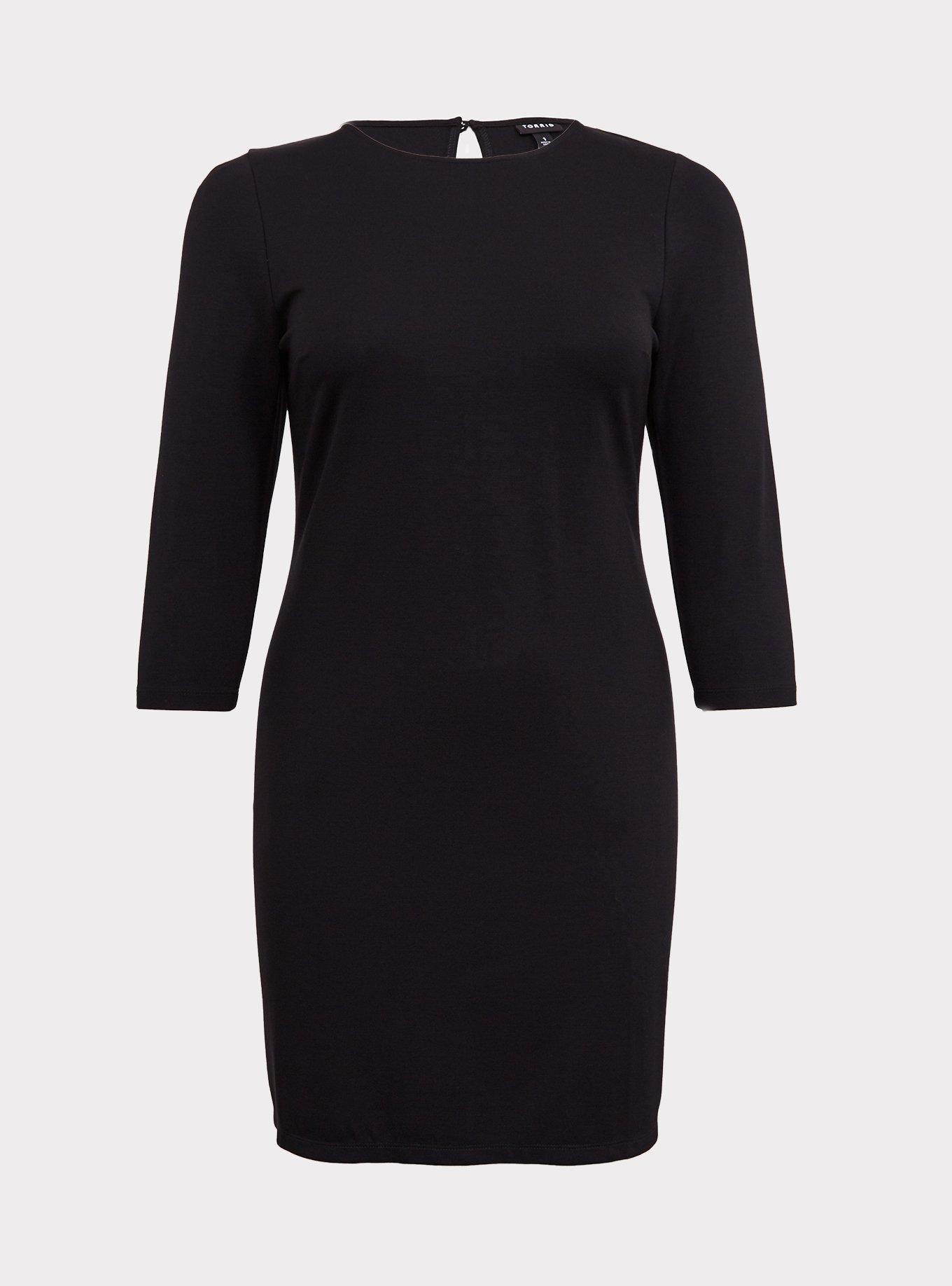 Black Premium Ponte Shift Dress, , hi-res