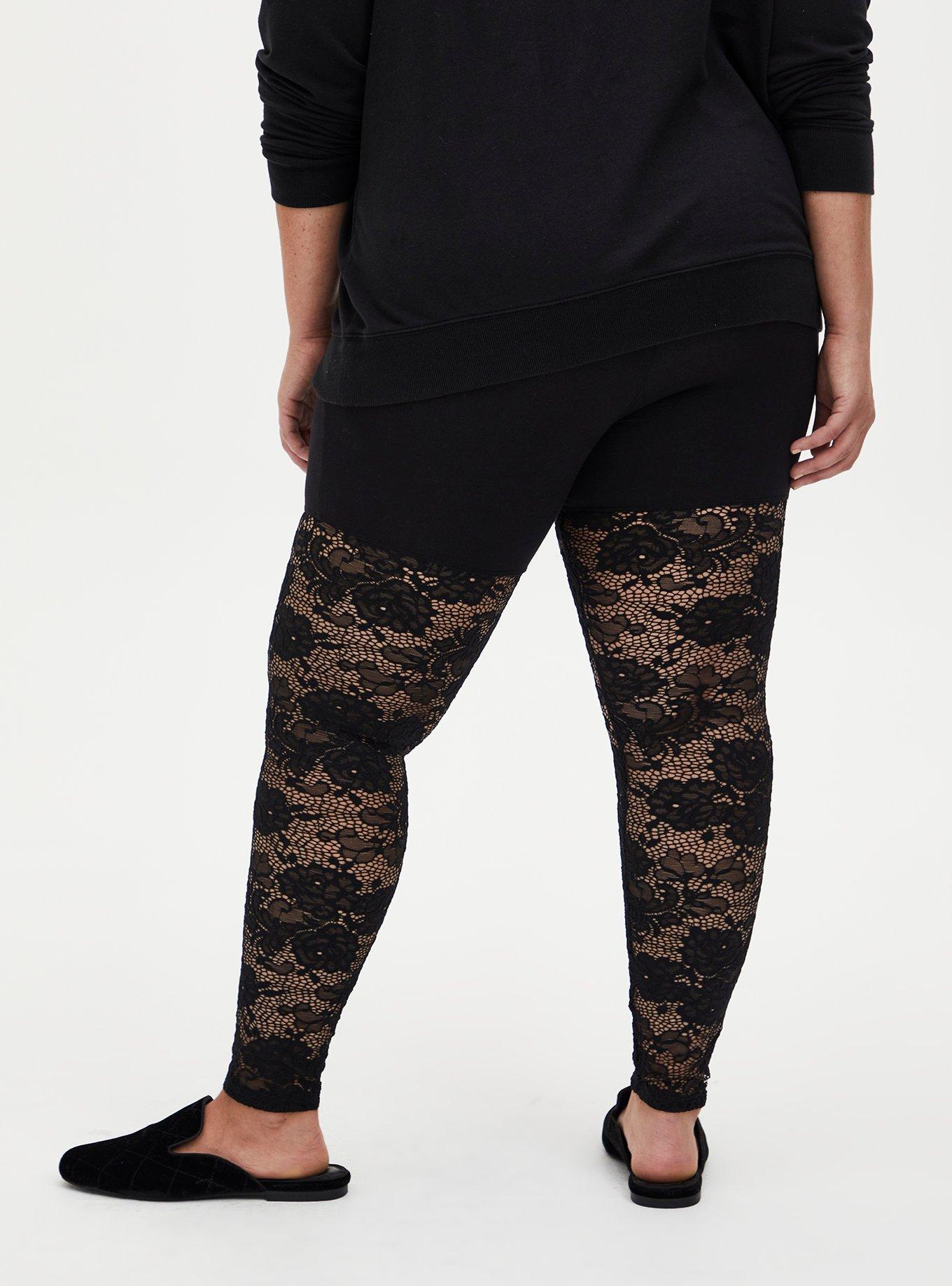 torrid, Pants & Jumpsuits, Torrid 3 Black Lace Leggings Floral Mesh 22 24  New Full Length