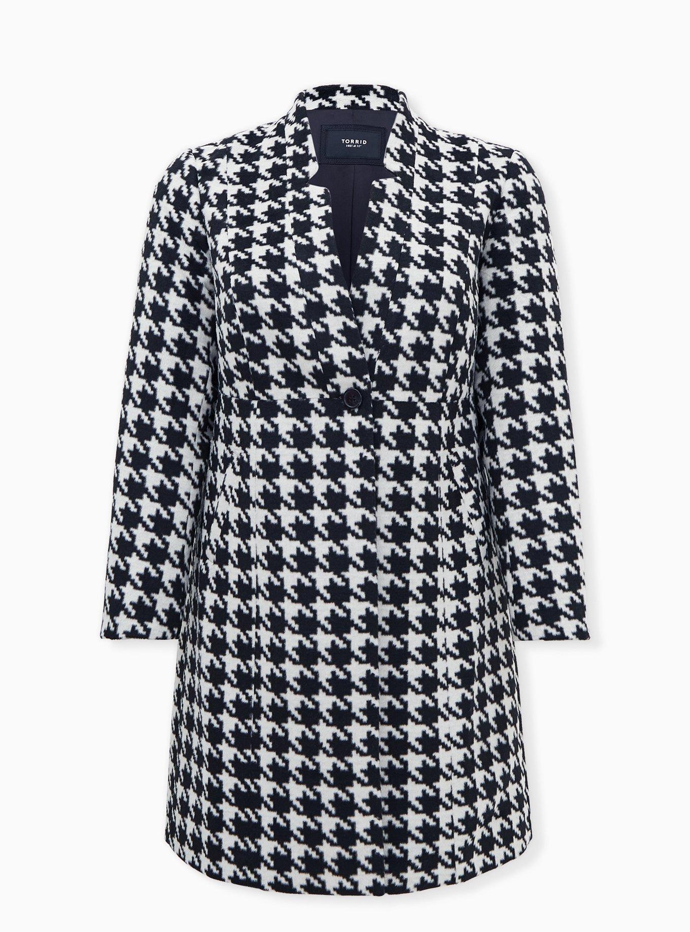 Wool Coat, HERRINGBONE PLAID, hi-res