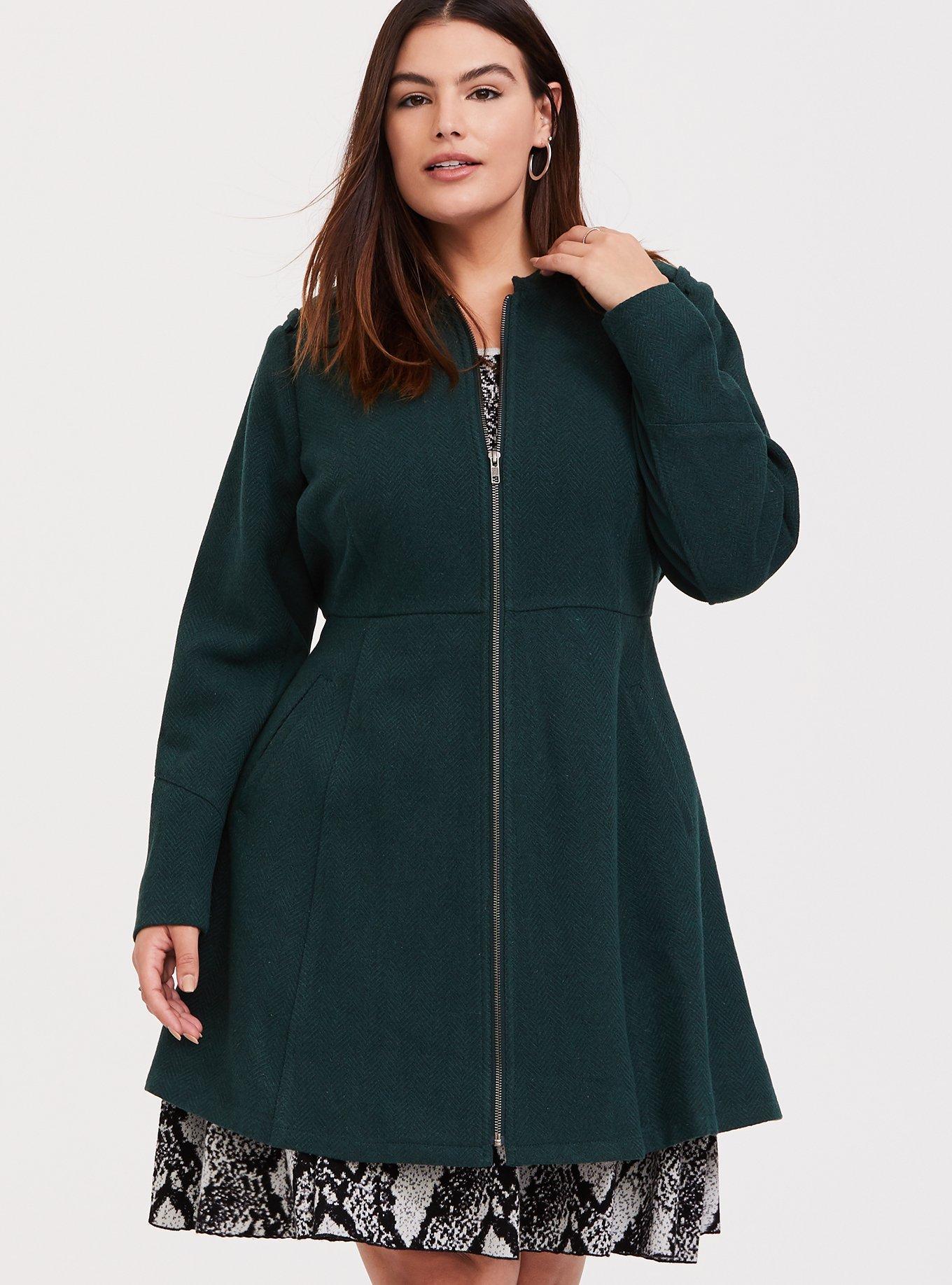 Plus Size - Wool Fit And Flare Coat - Torrid