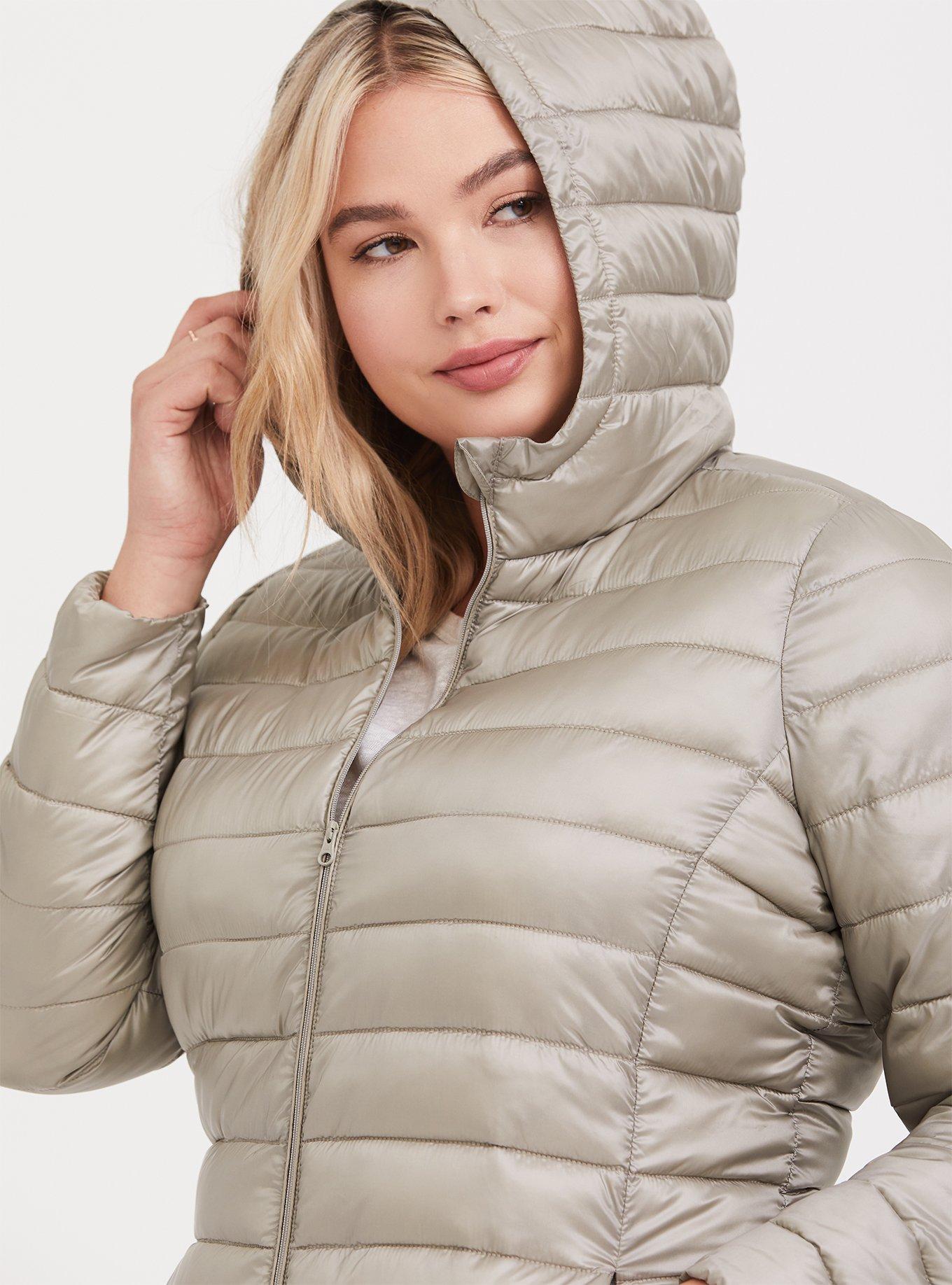 Nylon Packable Puffer, SILVER, alternate