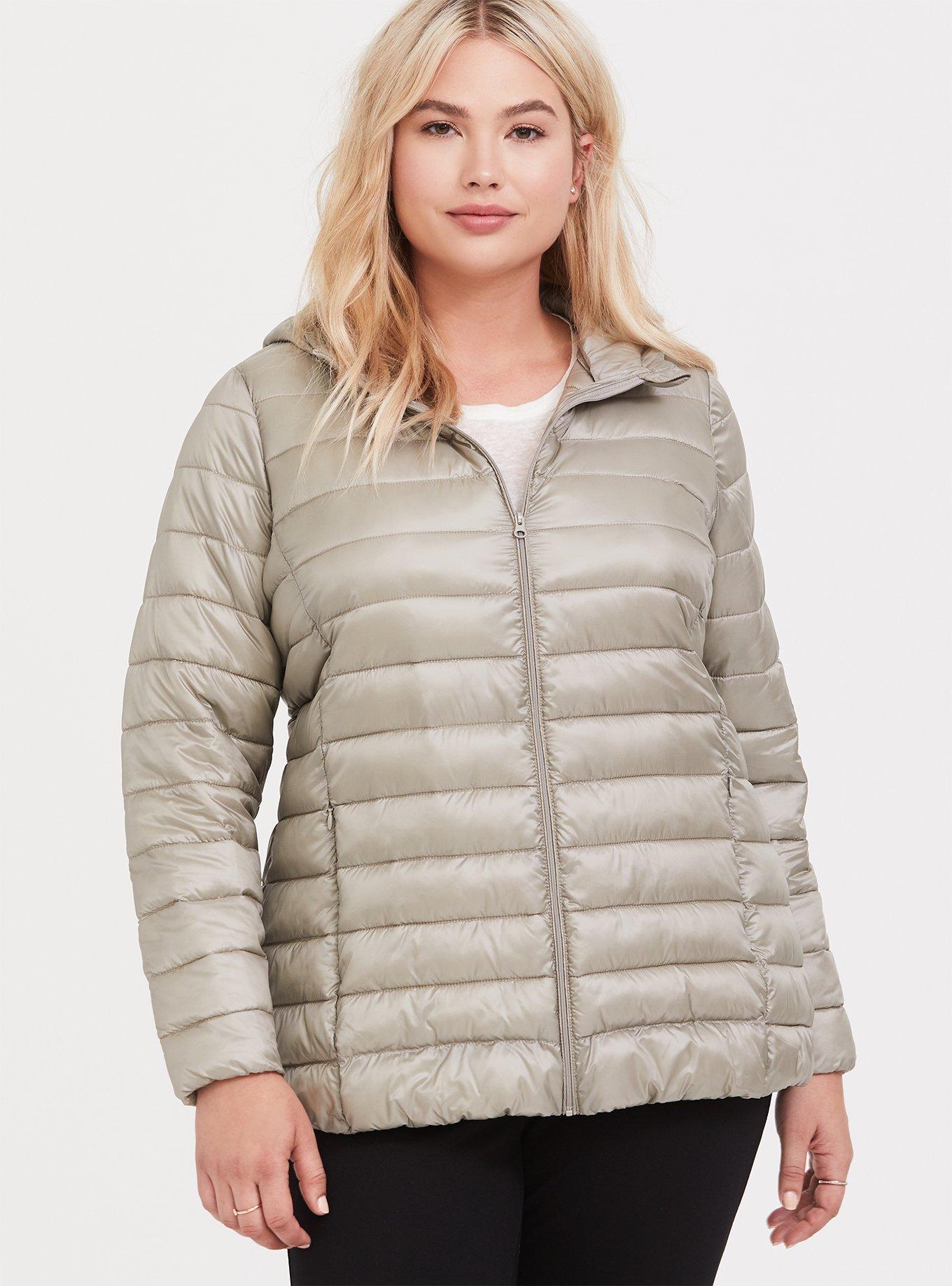 Plus size outlet lightweight puffer coat