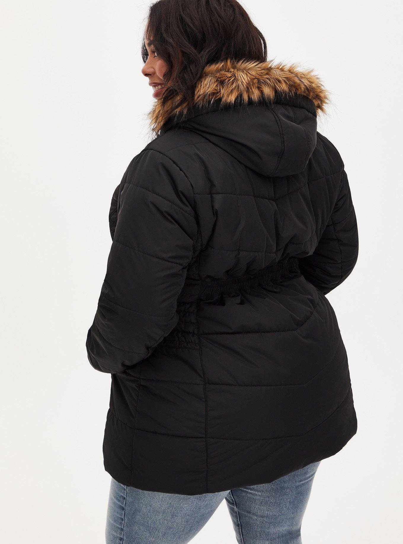 Nylon Fit And Flare Puffer, DEEP BLACK, alternate