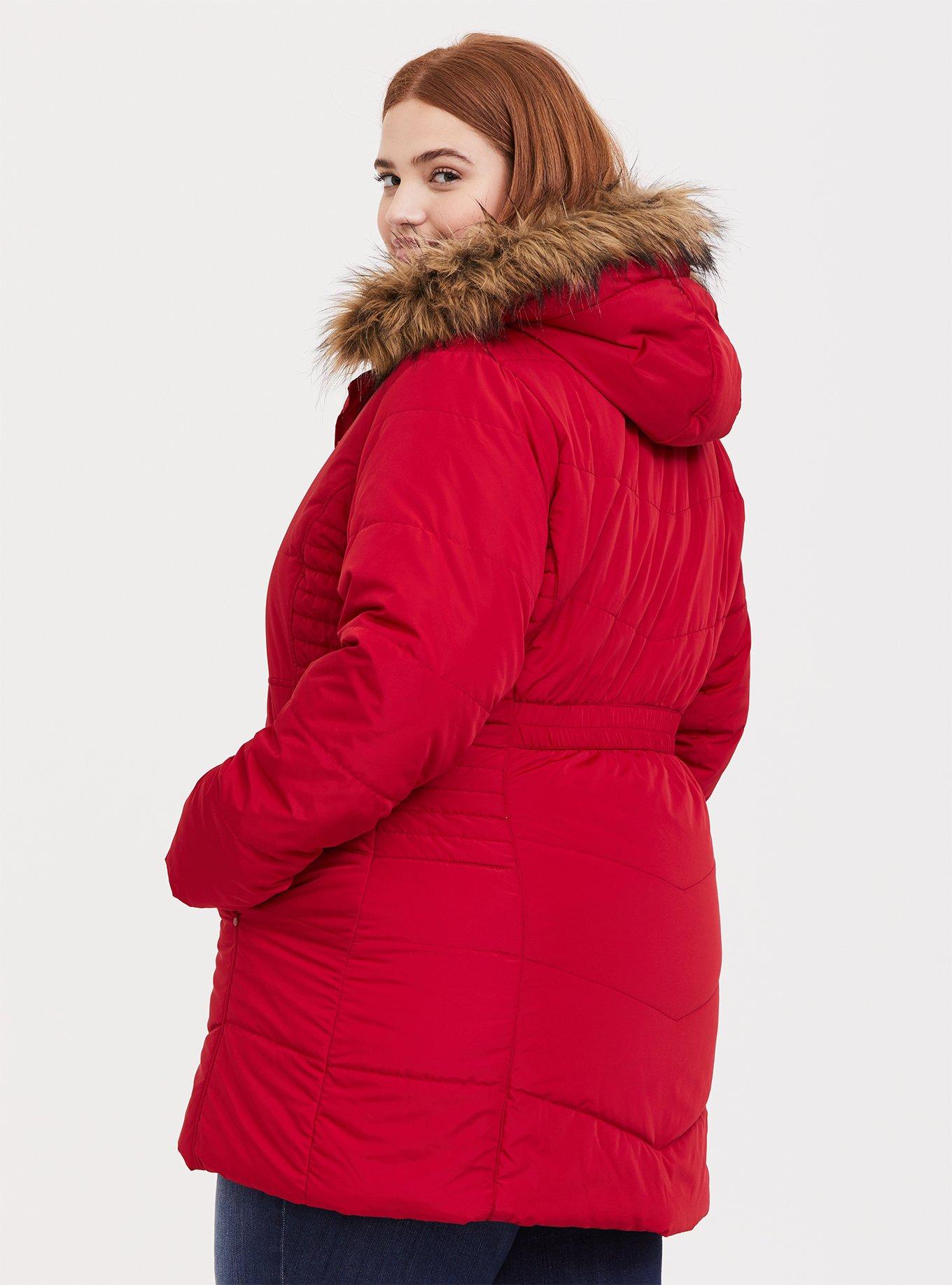 Nylon Fit And Flare Puffer, JESTER RED, alternate