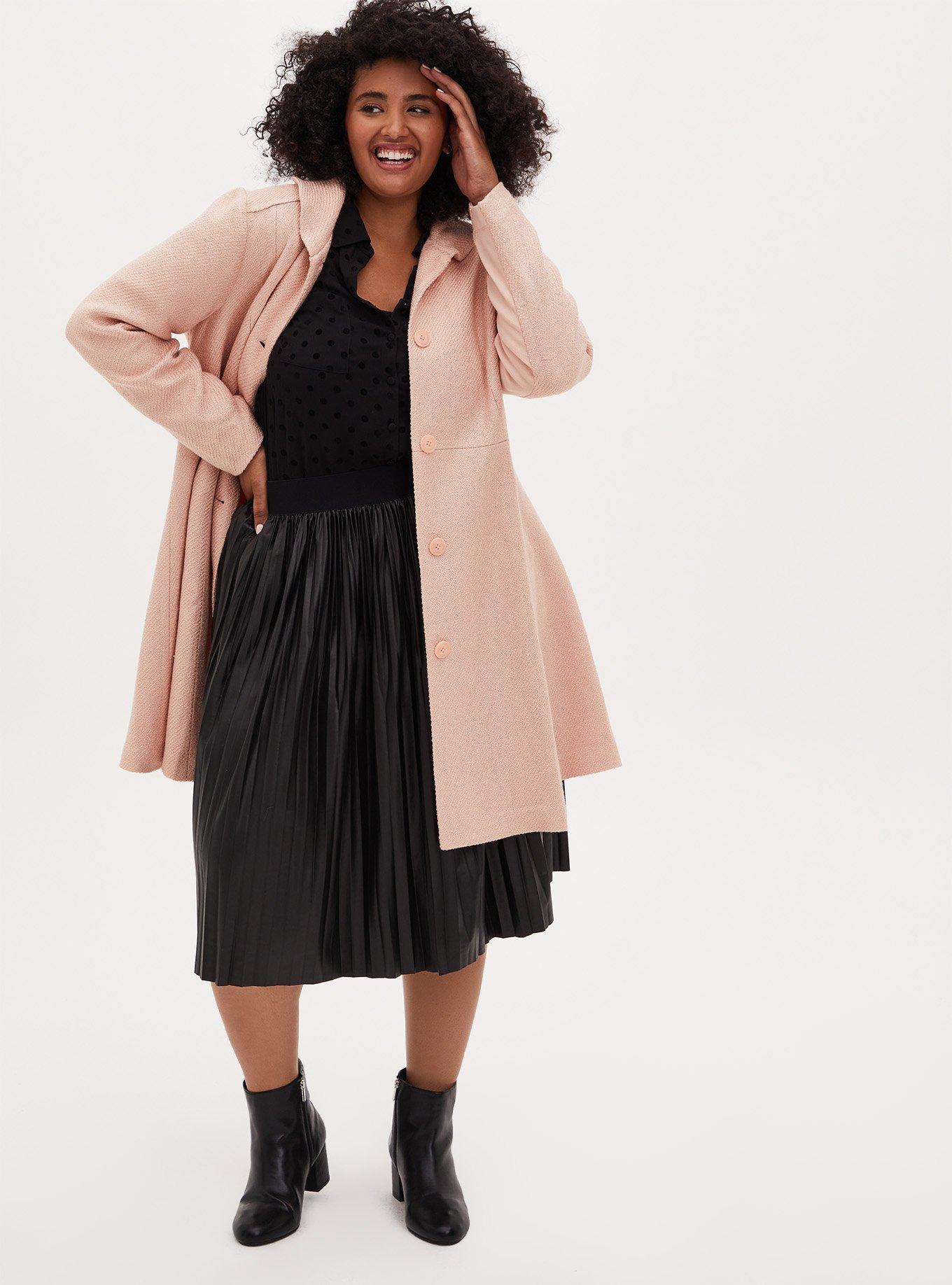 Plus size store shawl collar coat