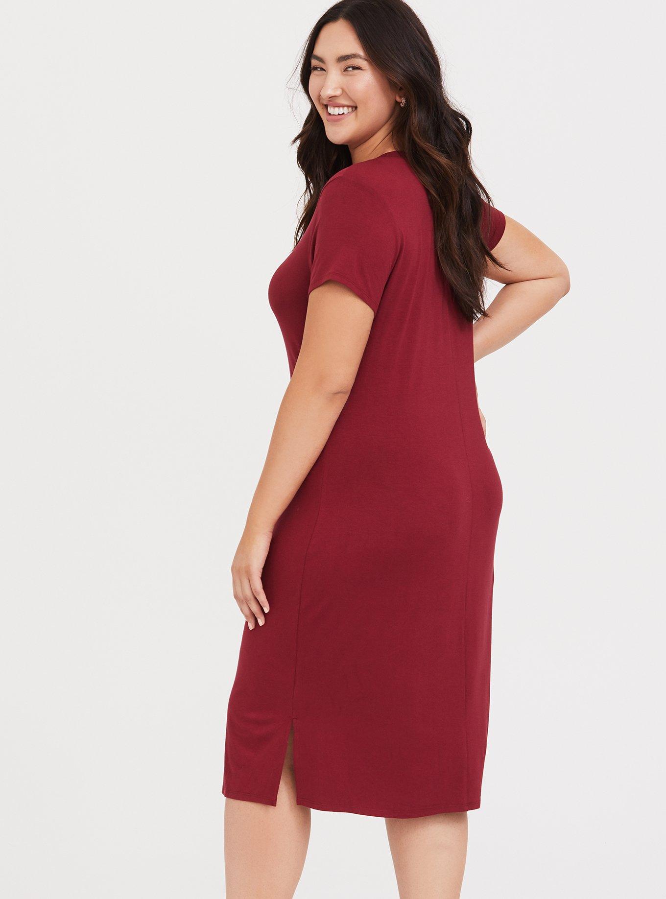 Midi Jersey Dress, TIBETAN RED, alternate