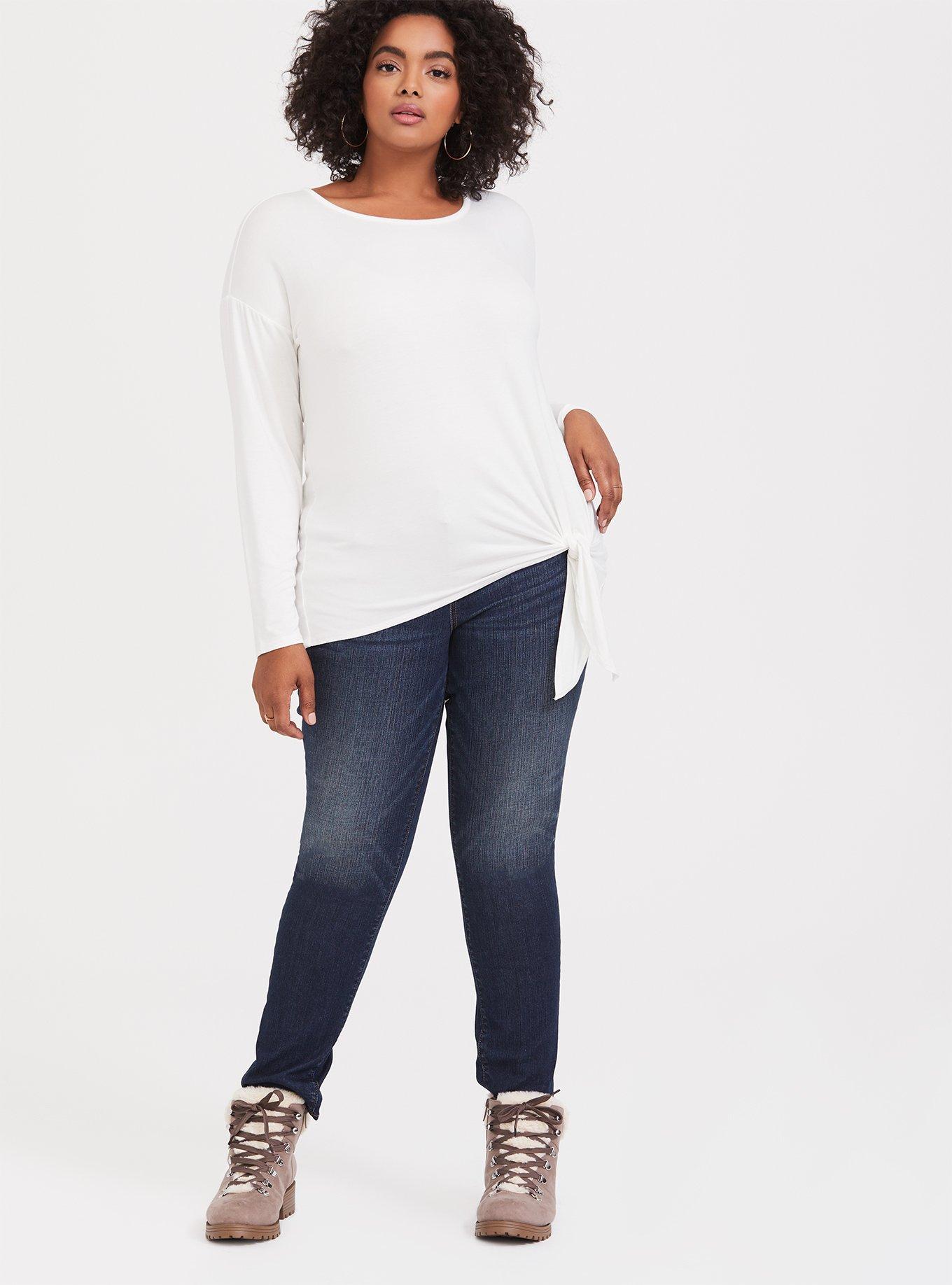 Plus Size Classic Skinny Jean - Vintage Stretch Dark Wash, EQUINOX, alternate