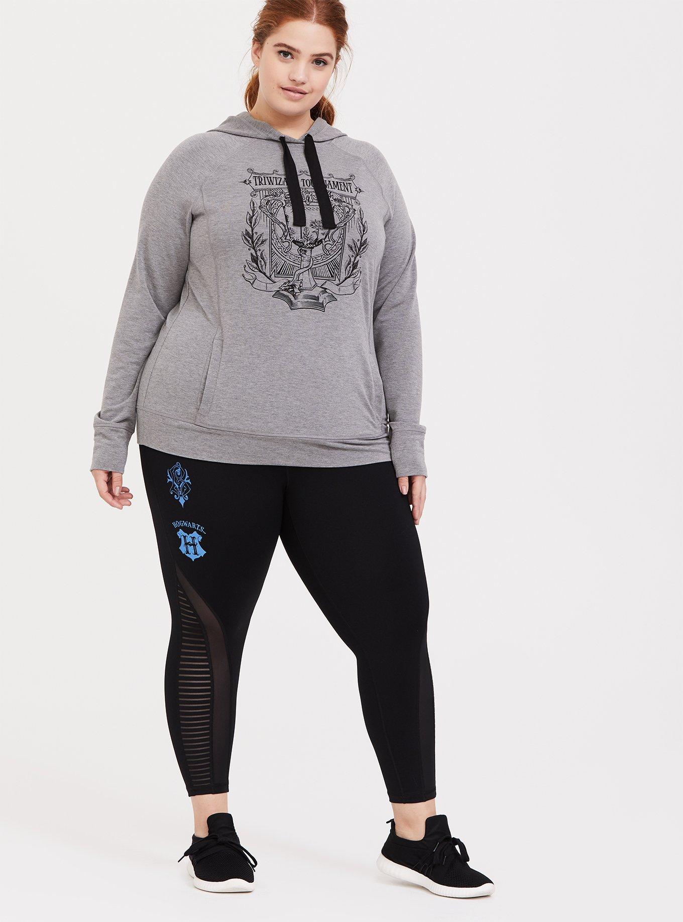 Plus Size Harry Potter Triwizard Crest Grey Hoodie, GREY, alternate