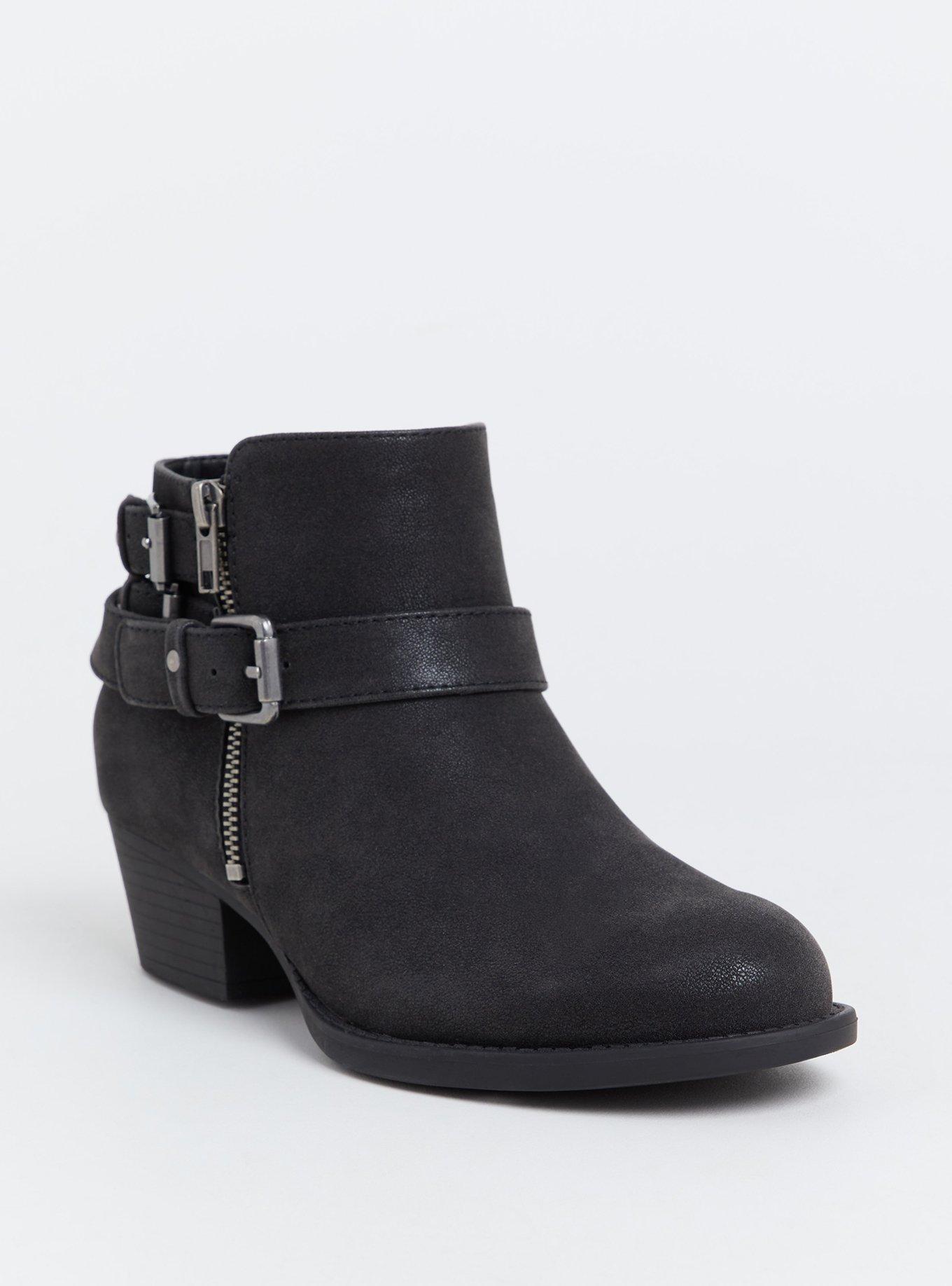 Brushed Buckle Bootie (WW), BLACK, hi-res