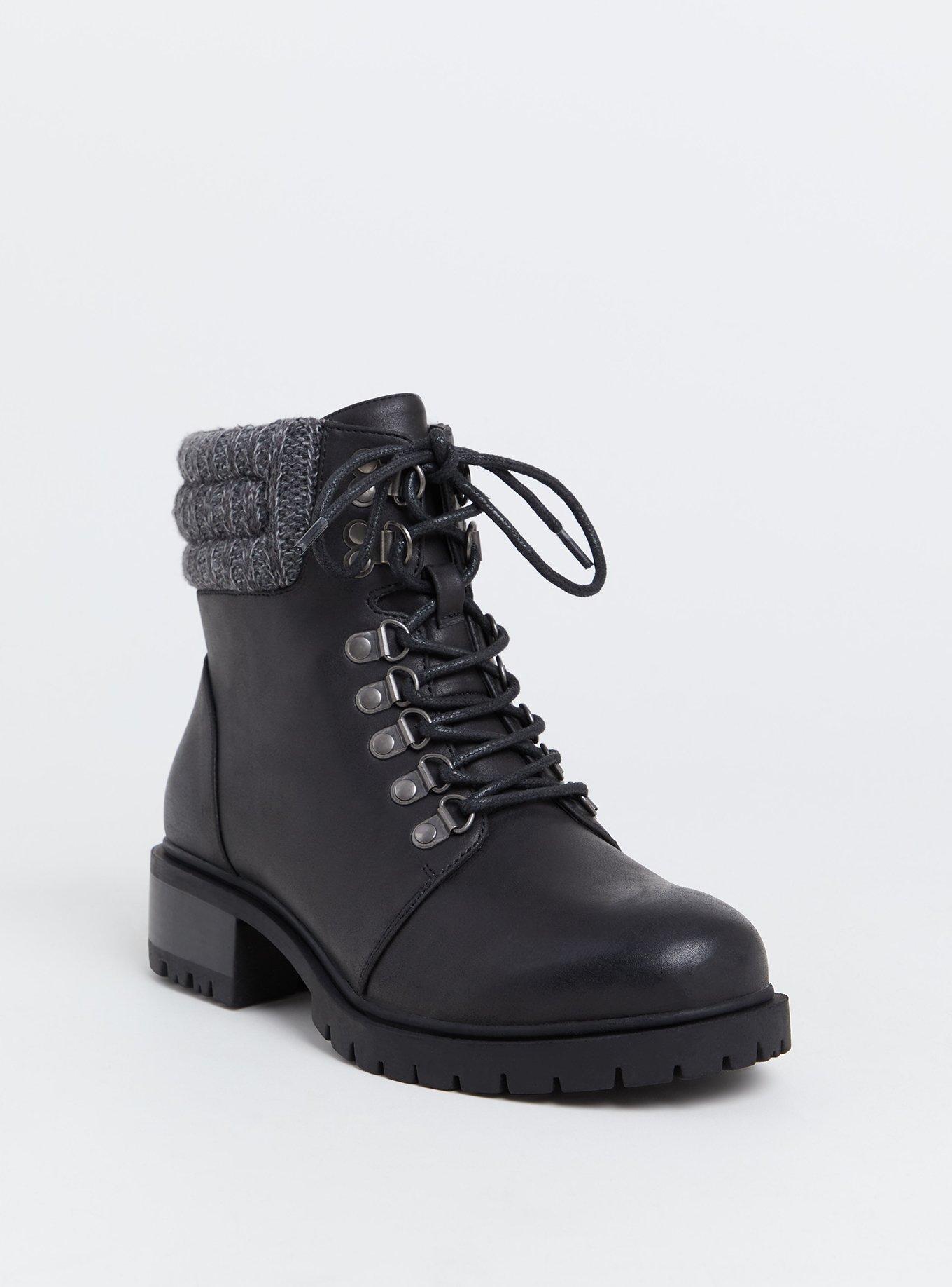 Sweater trim combat clearance booties