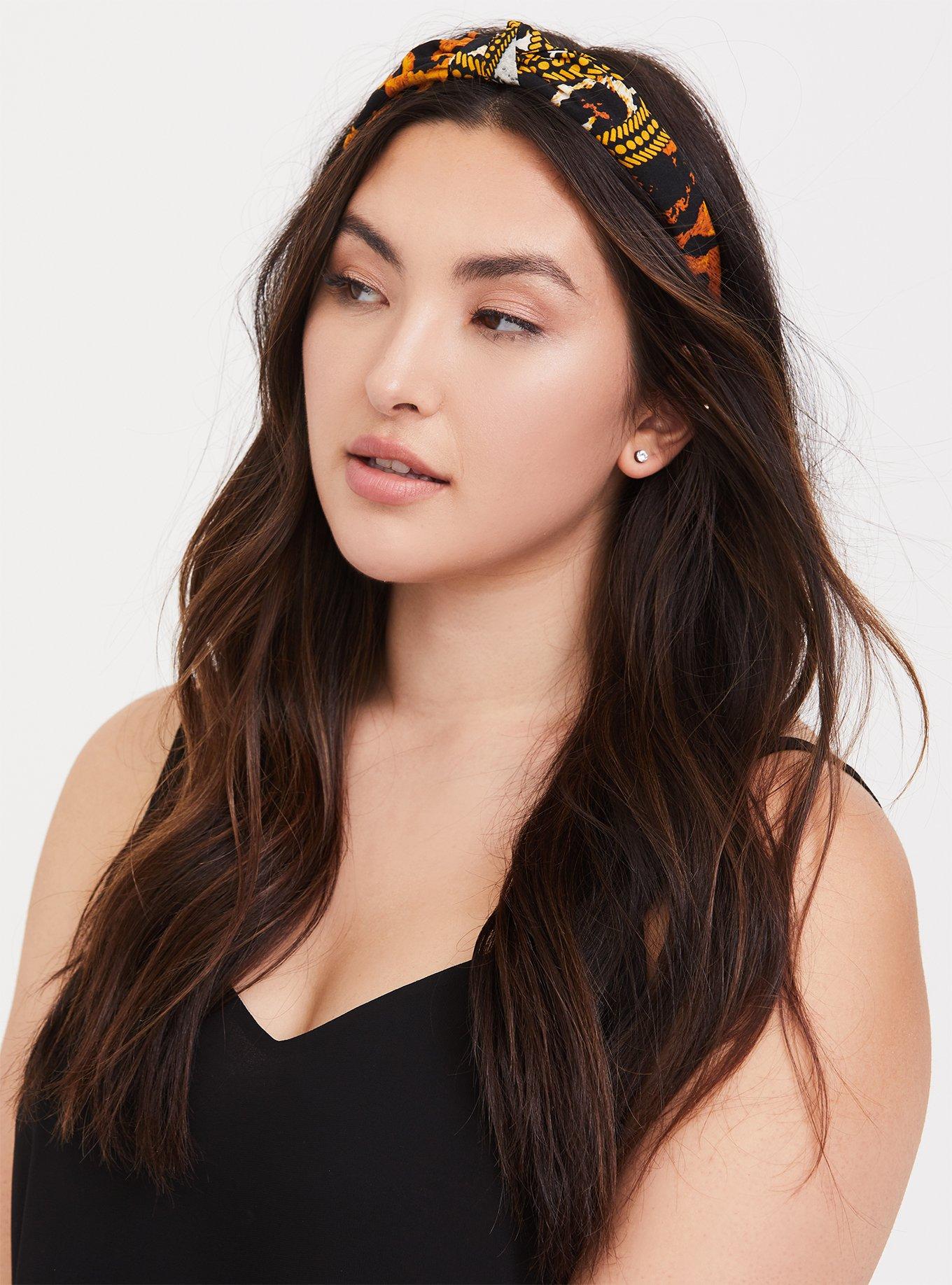 Plus Size Scarf Top Knot Headband, , alternate