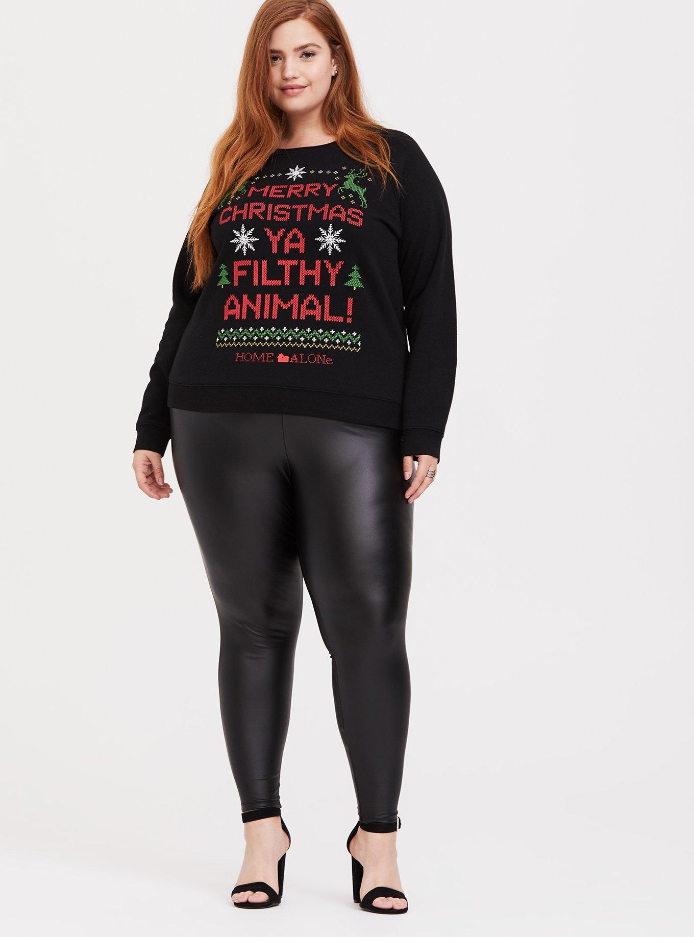 Home Alone Black Raglan Holiday Sweatshirt, DEEP BLACK, alternate