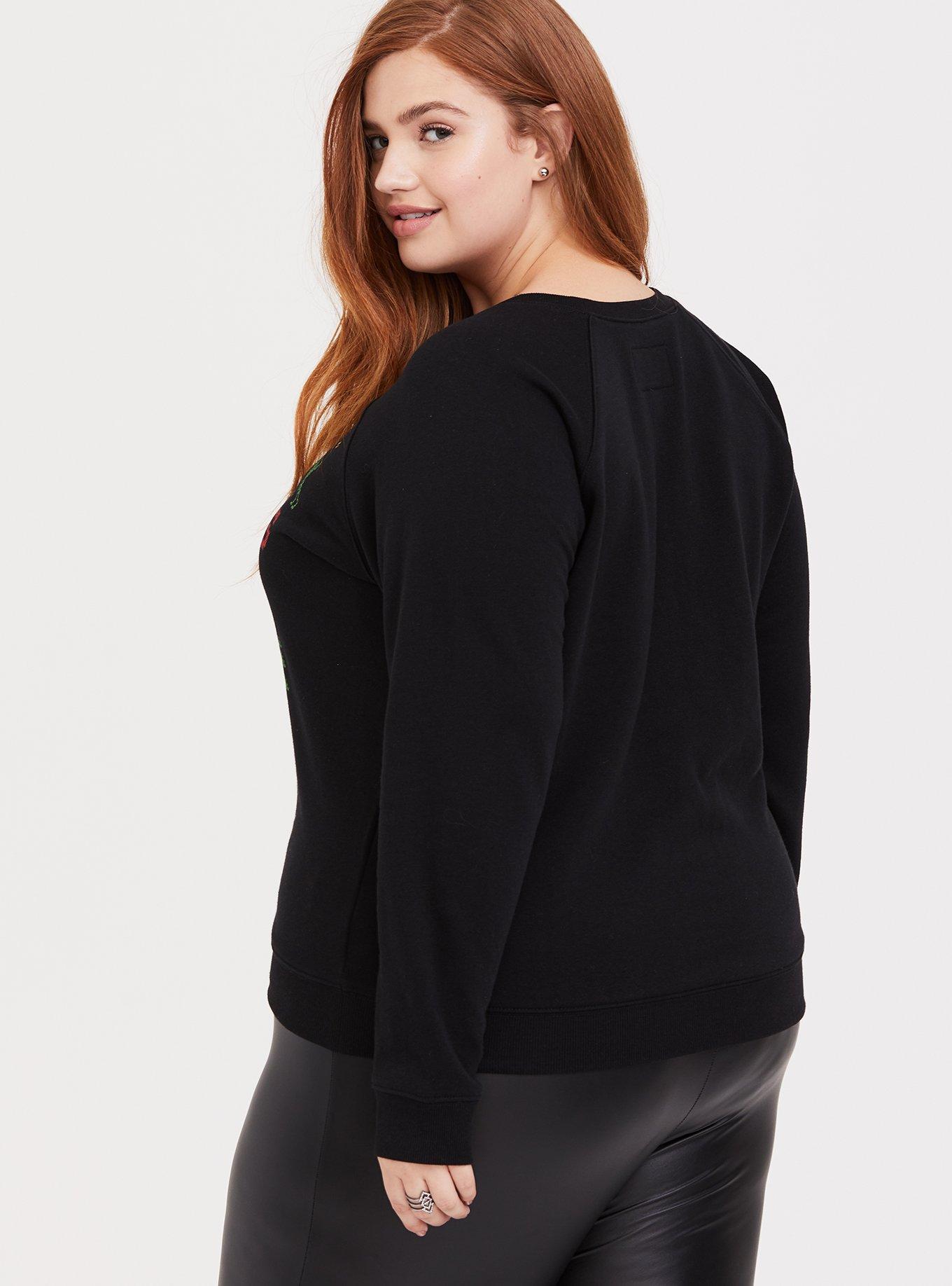 Plus Size - Home Alone Black Raglan Holiday Sweatshirt - Torrid