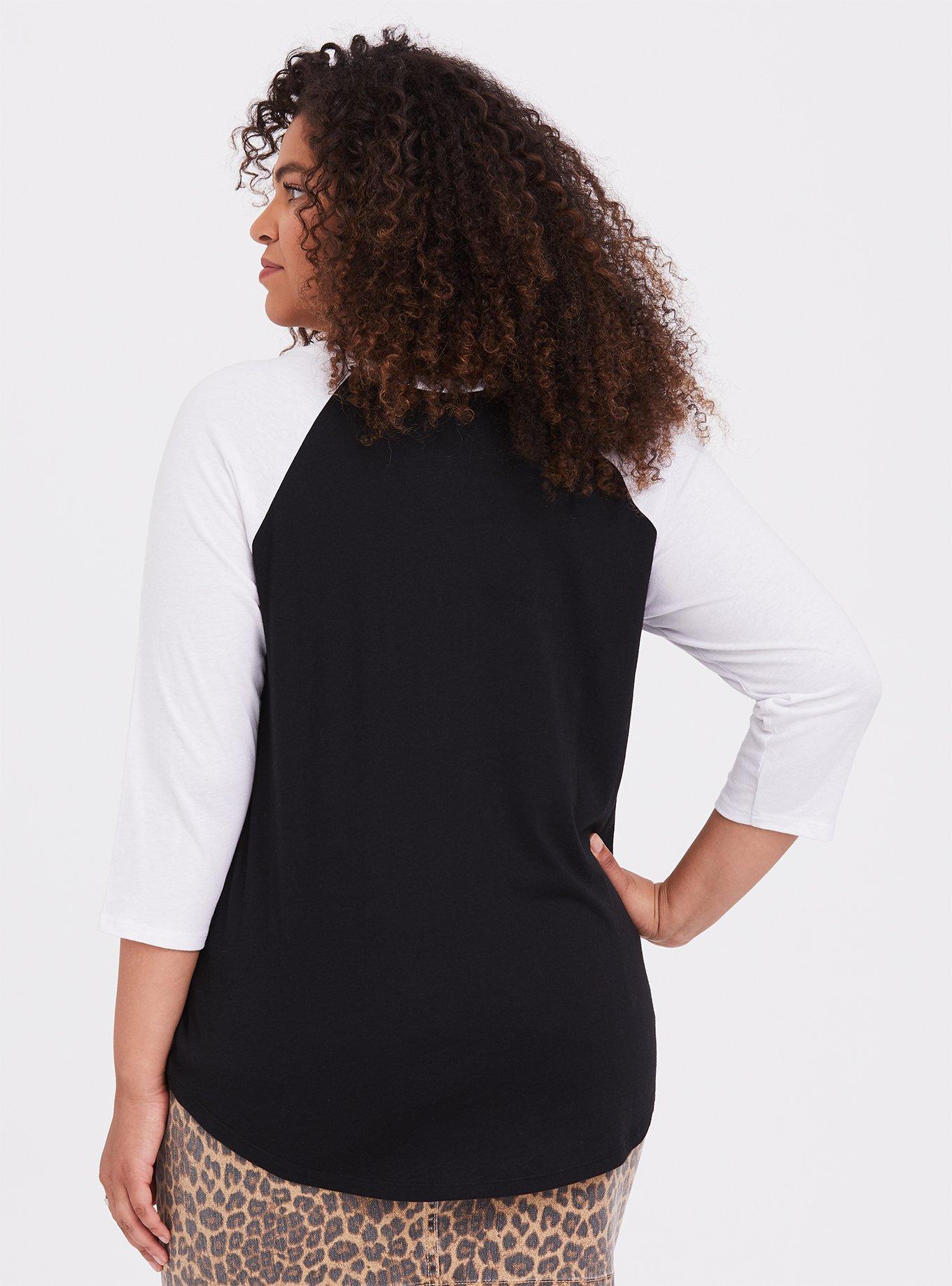 KISS Rock & Roll All Night White & Black Raglan Tee, DEEP BLACK, alternate