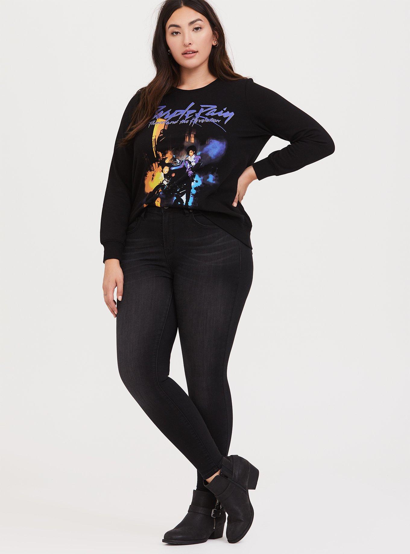 Prince Purple Rain Black Pullover Sweatshirt, DEEP BLACK, alternate