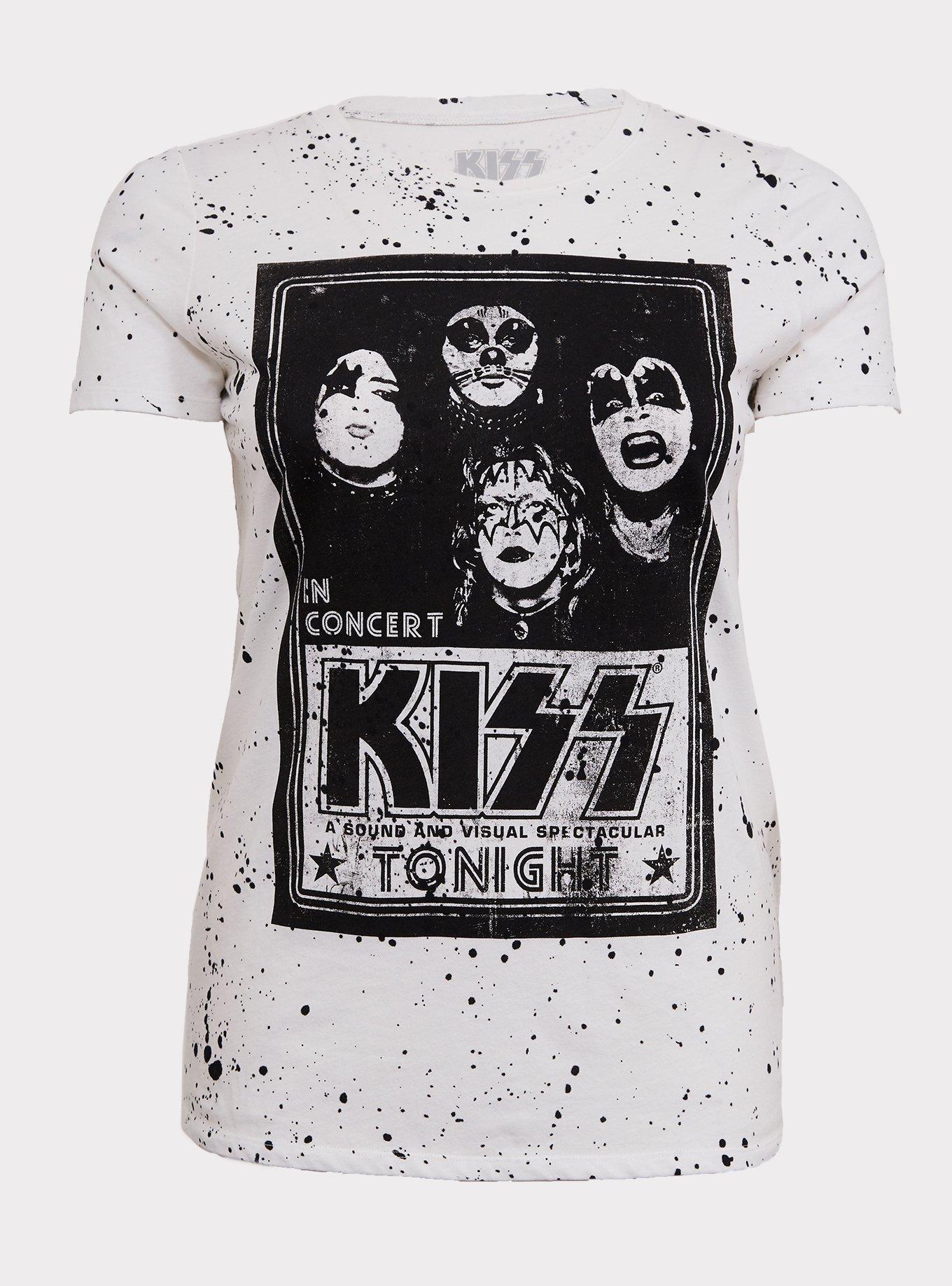 Plus Size - KISS White & Black Splatter Crew Tee - Torrid