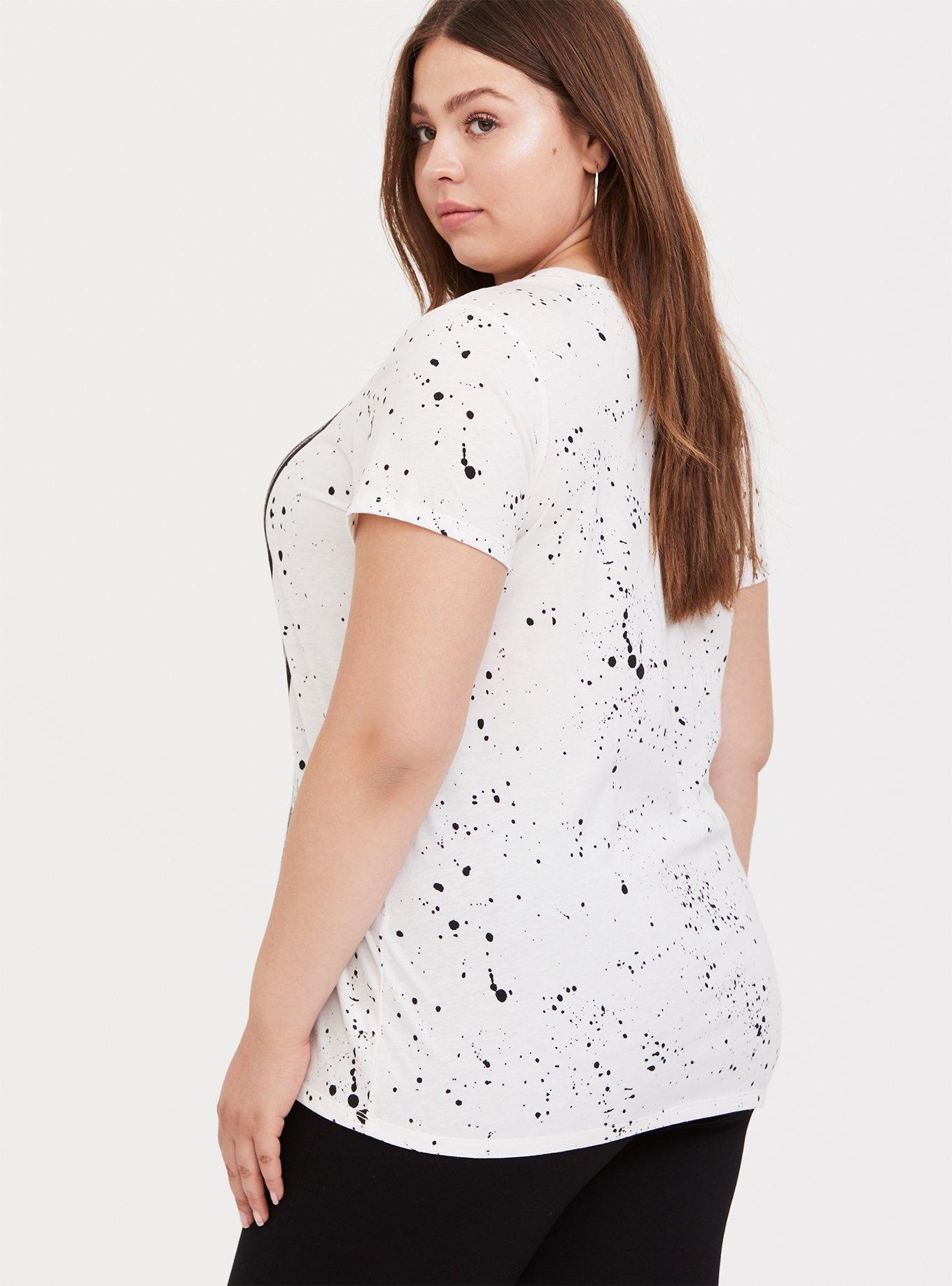 Plus Size - KISS White & Black Splatter Crew Tee - Torrid