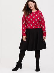 Plus Size Mini Studio Luxe Ponte A-Line Skirt, DEEP BLACK, alternate