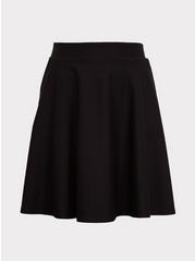 Plus Size Mini Studio Luxe Ponte A-Line Skirt, DEEP BLACK, hi-res