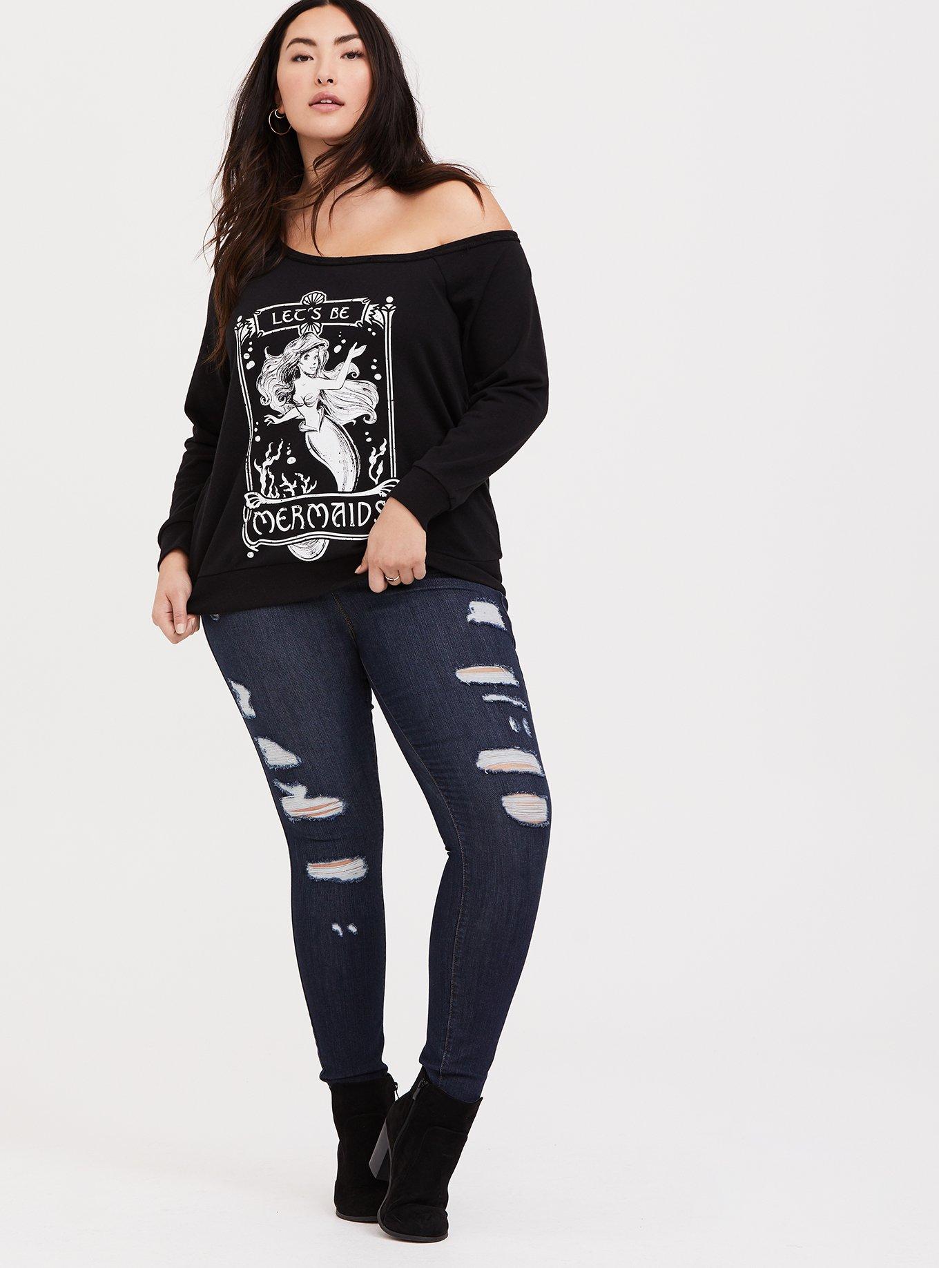 Plus Size - Disney The Little Mermaid Black Off Shoulder