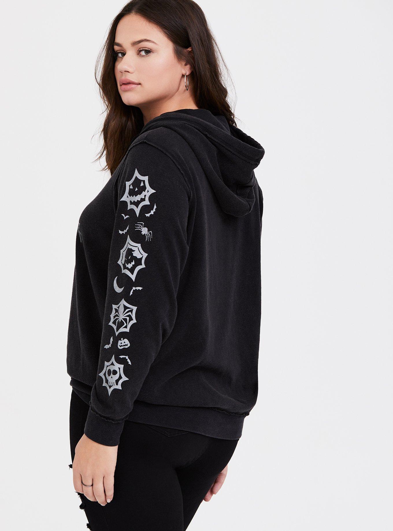 Plus Size Disney Holiday The Nightmare Before Christmas Sandy Claws Black Hoodie, DEEP BLACK, alternate