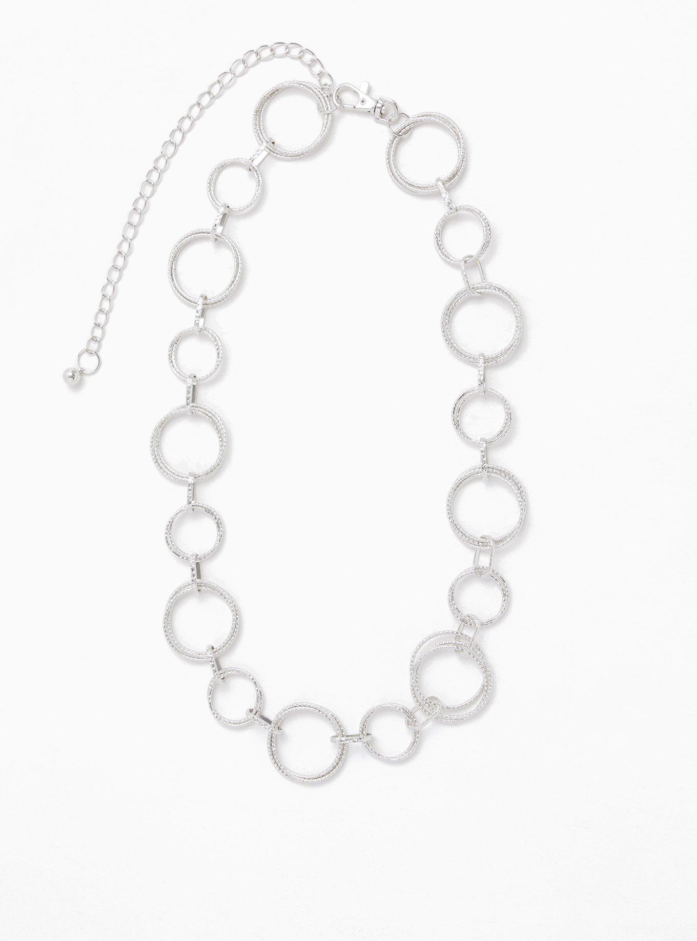 Plus Hammered Metal Circle Chain Belt