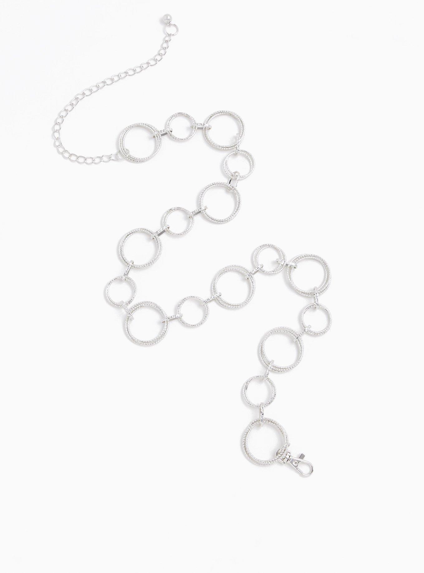 Plus Hammered Metal Circle Chain Belt