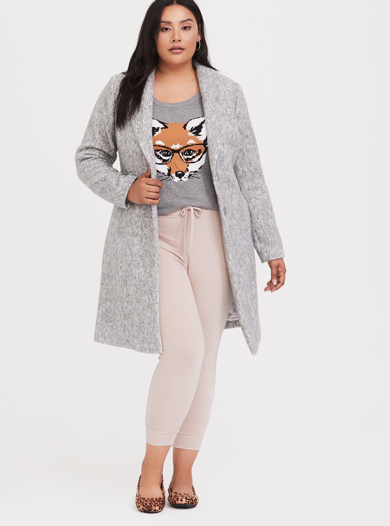 Plus Size Grey Fox Raglan Sweatshirt Torrid
