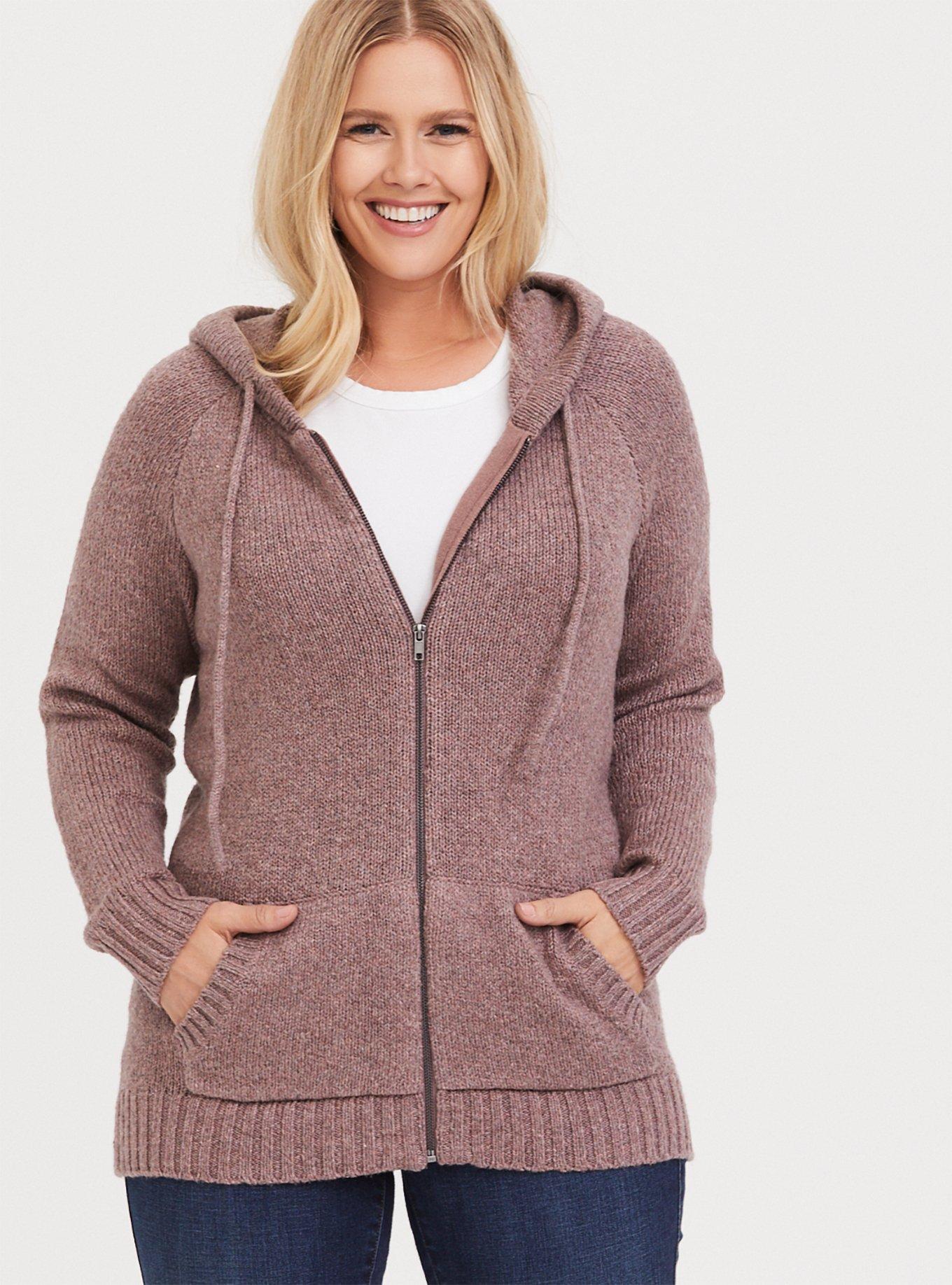 Plus Size Cardigan Zip Up Hooded Sweater Torrid