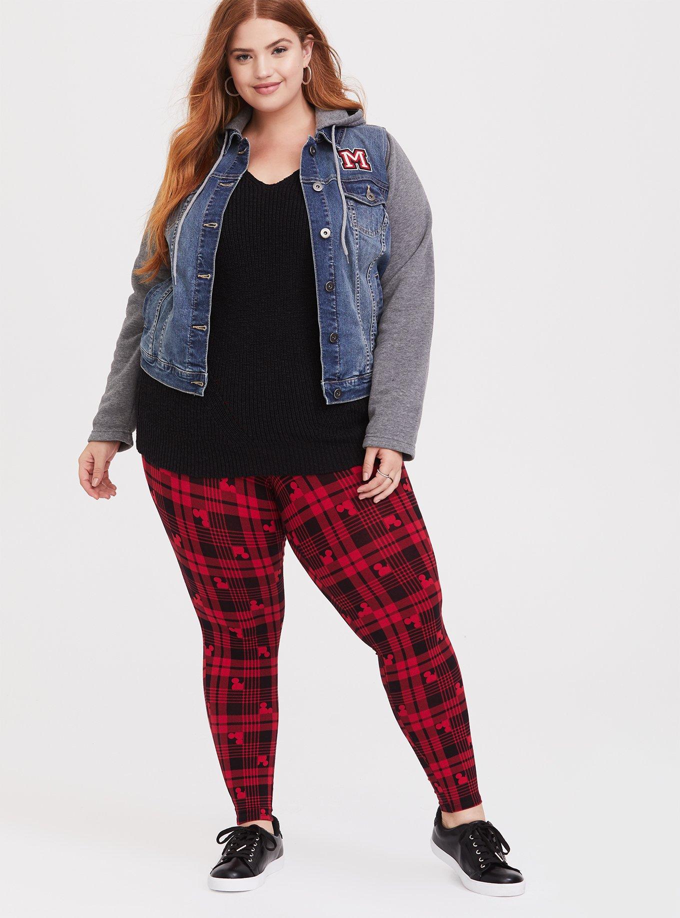 Plus Size - Disney Cheeky Panty - Cotton Mickey Mouse Plaid Red - Torrid
