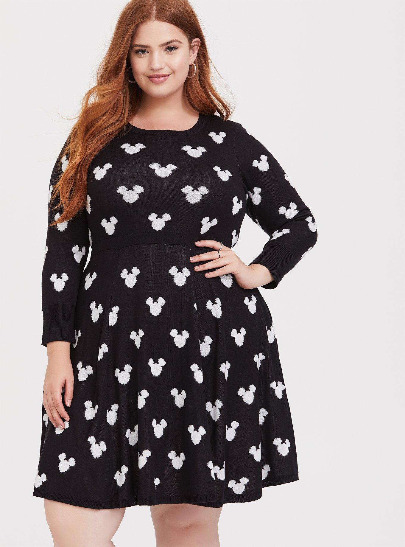 Disney Oversized Sweatshirt Dress for Women Mickey & Minnie Casual Sweater  Dress