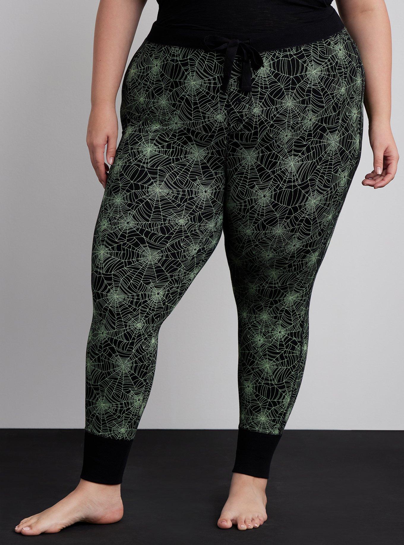 Foxy Full-Length Sleep Legging, DISTRESSED SPIDERWEBS BLACK, alternate