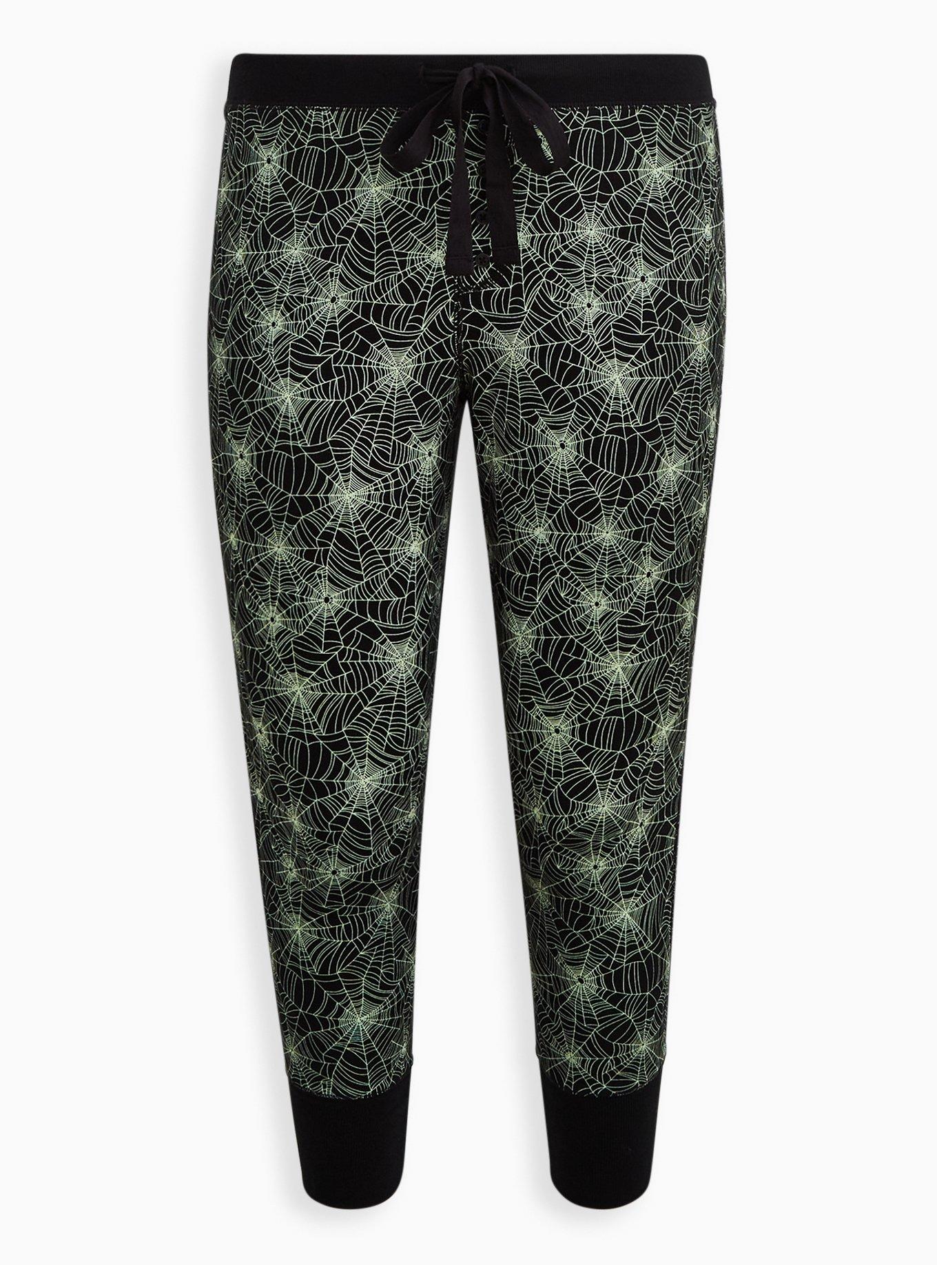 Foxy Full-Length Sleep Legging, DISTRESSED SPIDERWEBS BLACK, hi-res