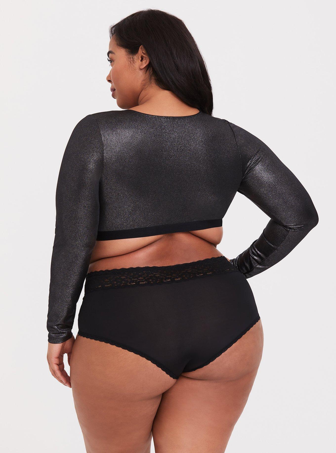 Plus Size - Black Mesh Bell Sleeve Top - Torrid