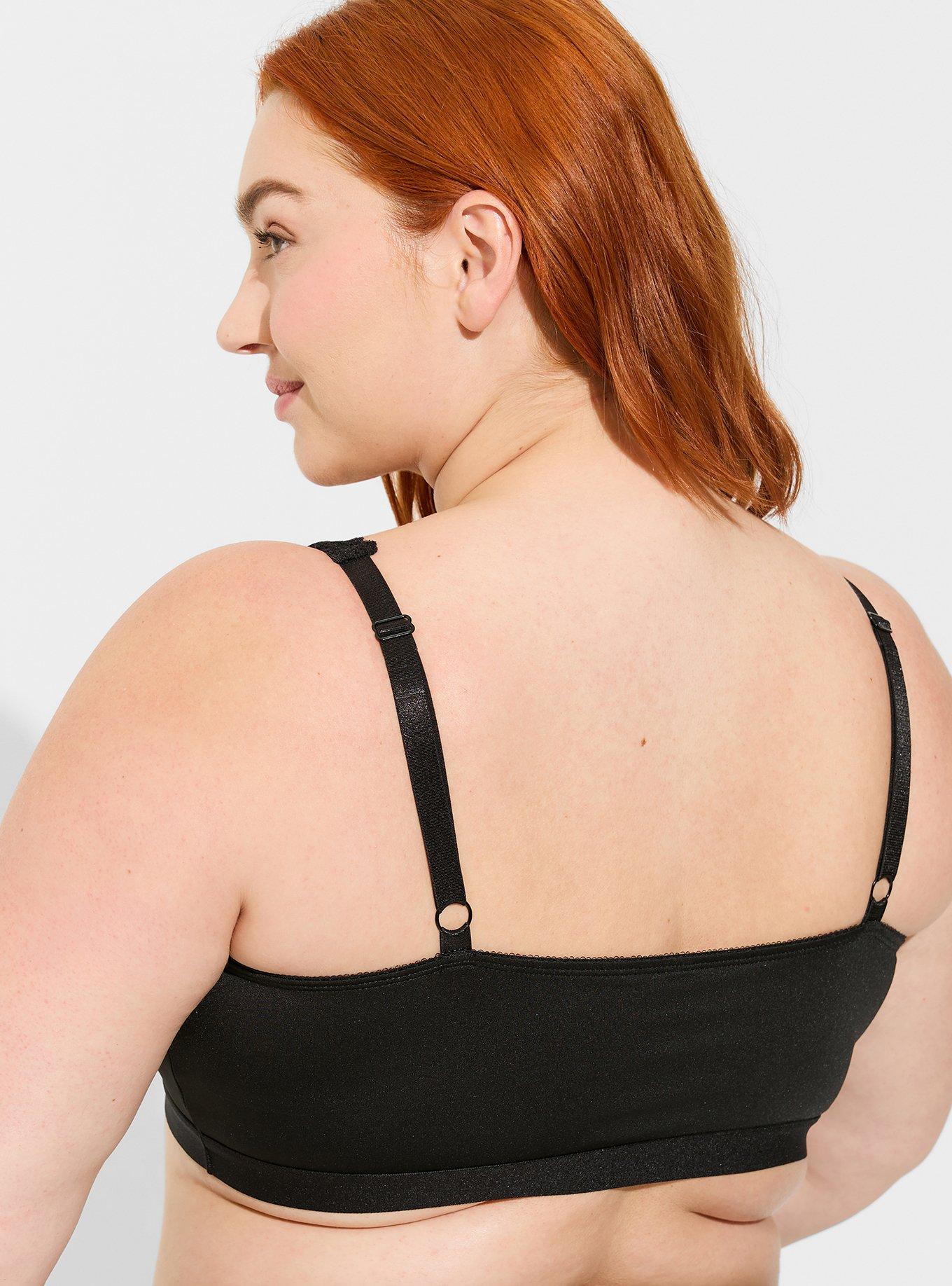 Womens Plus Size Lace Wireless Bralette Microfiber Band Adjustable Bra Top
