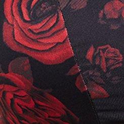 Lightly Lined Microfiber Plunge Bralette, OLD HOLLYWOOD FLORAL RED, swatch